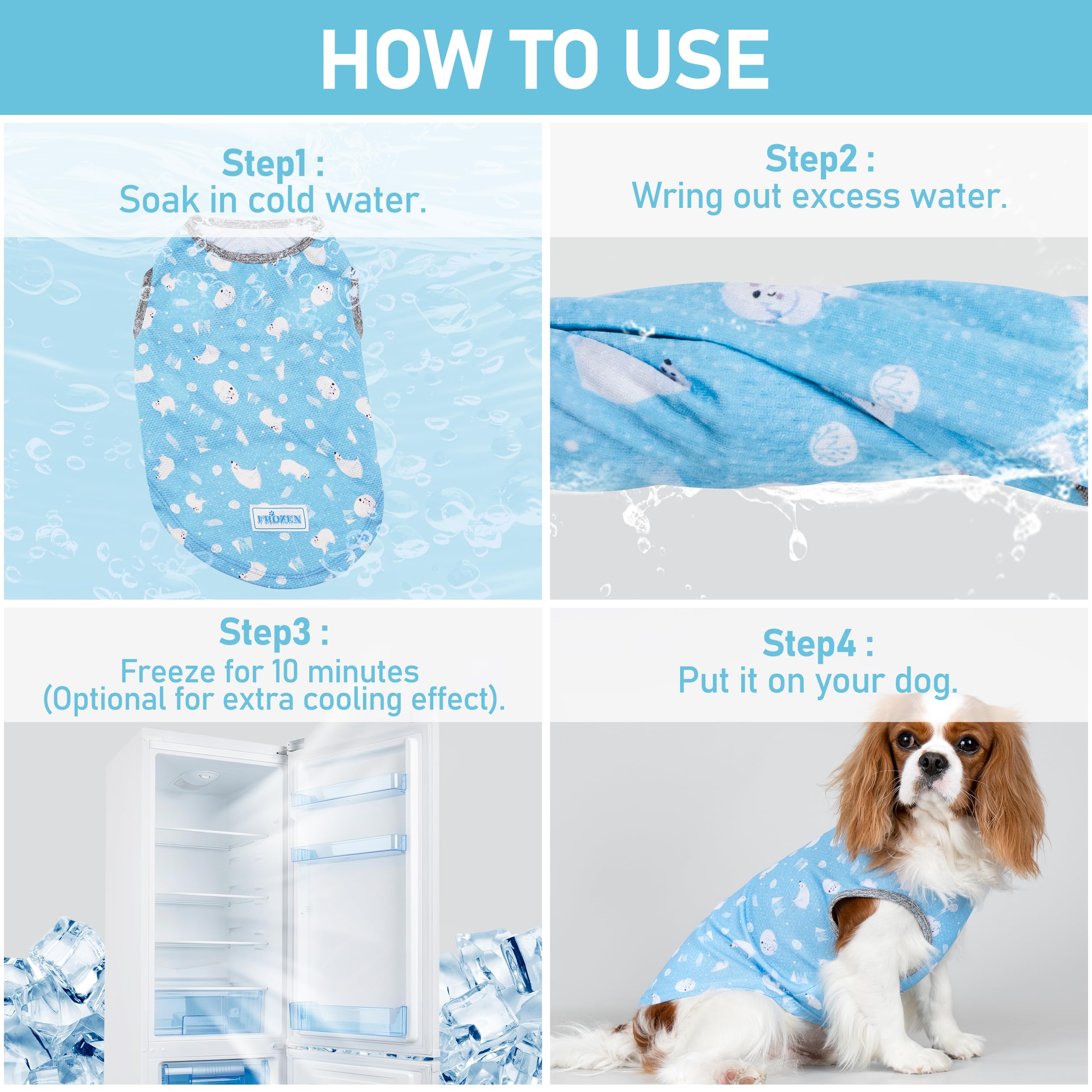 Kyeese 2 Pack Dog Cooling Shirts For Small Dogs Breathable Instant Cooling Dogs Vest Lightweight For Summer Dog Clothes