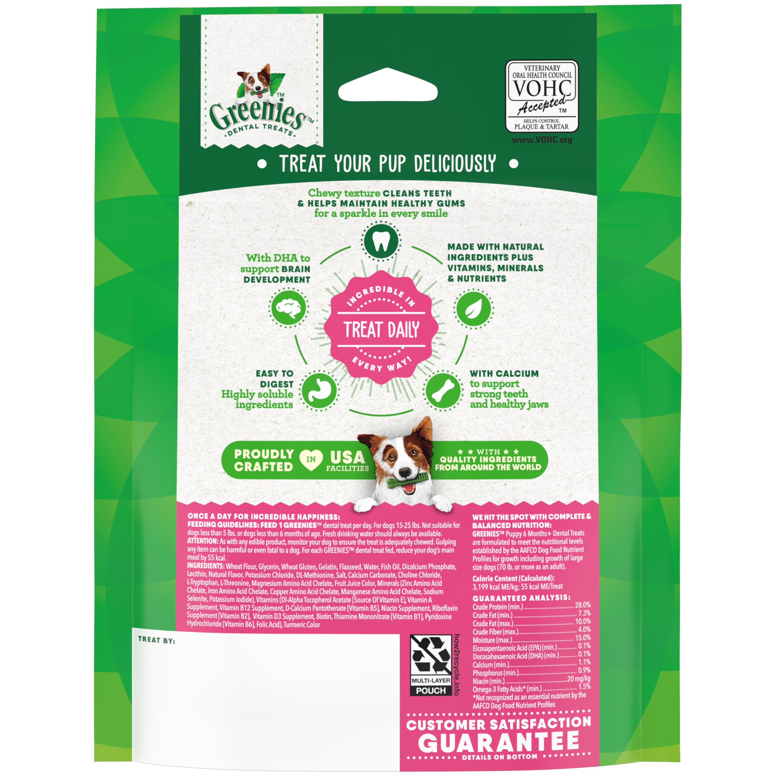 Greenies Puppy Petite Size Dental Dog Treats, 6 oz. Pack (10 Treats)