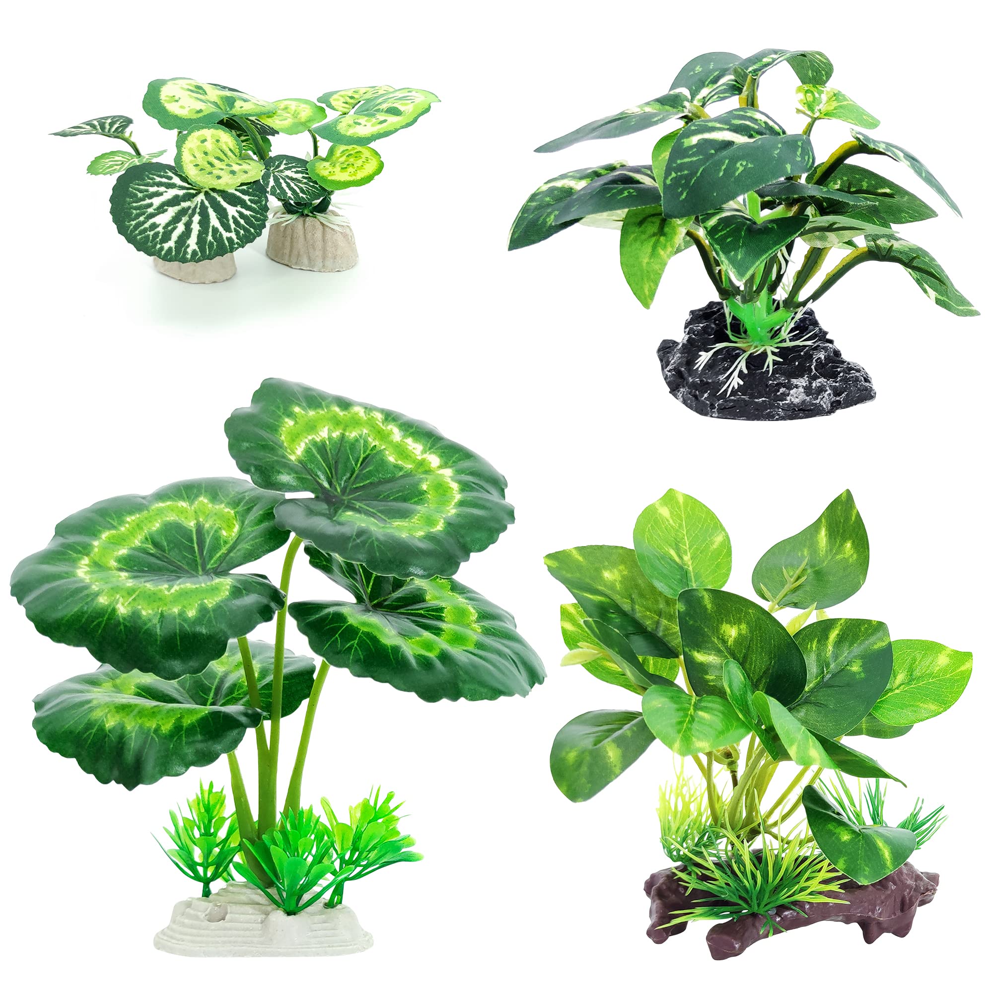Vtapliea 5Pack Tall Aquarium Plants - Reptile Habitat Plants Realistic Silk Fake Betta Fish Tank Decor for Terrarium Aquascaping