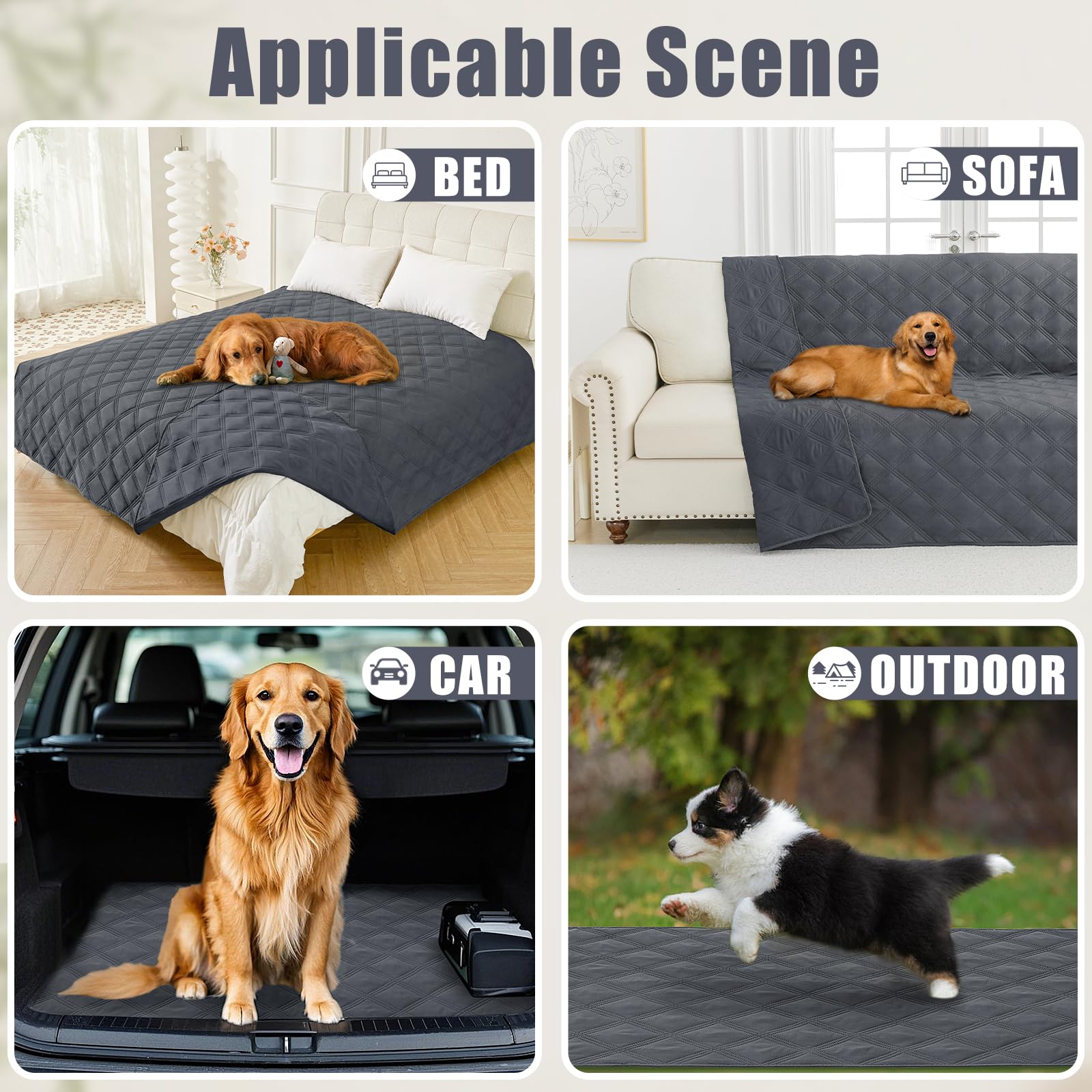 Smiry Waterproof Dog Bed Cover Blanket 40x90, Soft Reversible Pet Blanket, Washable Leakproof Cats Dogs Couch Cover for Sofa, Co