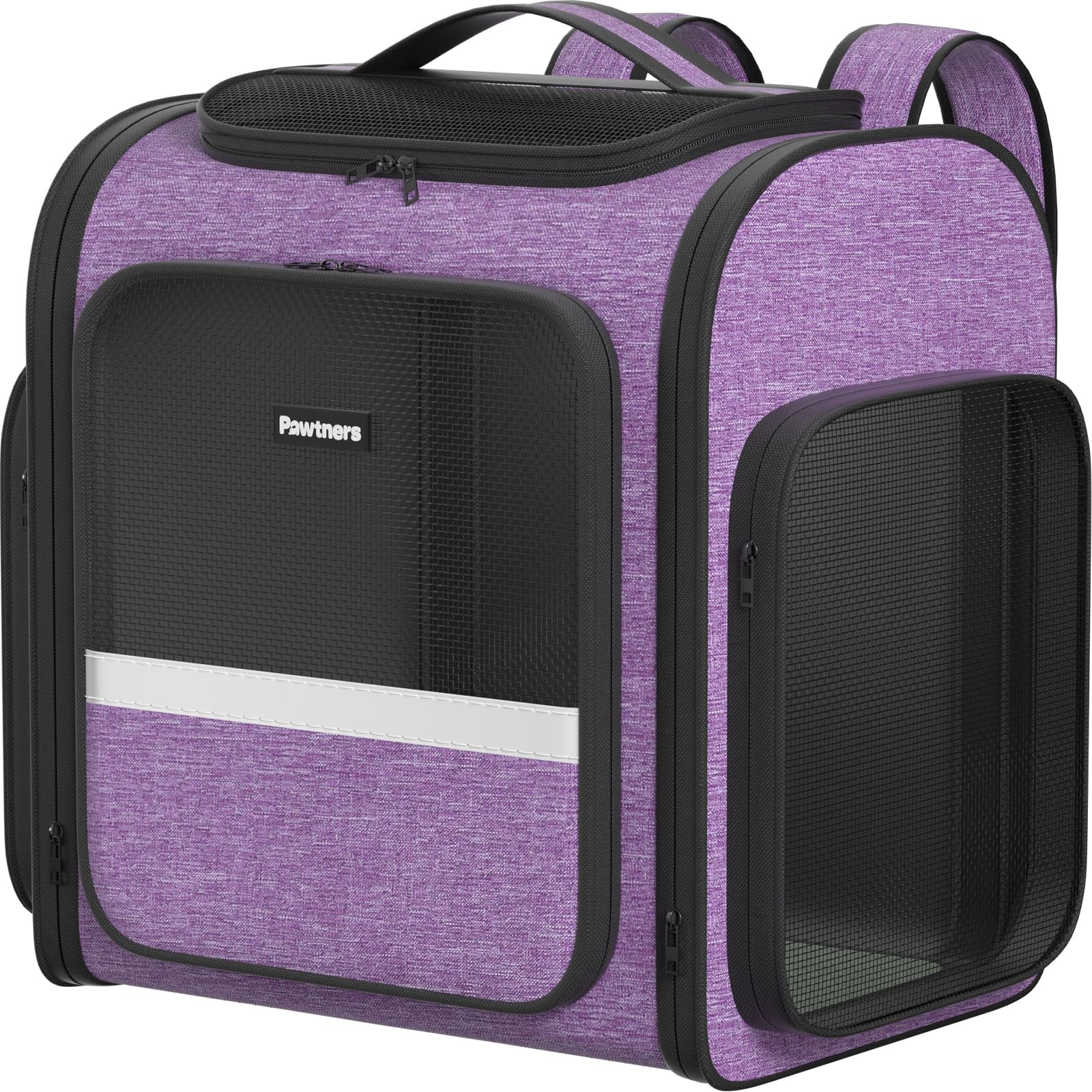 Pawtners Dog Carrier Backpacks Large Cat Backpack with Anti-Scratch Mesh, Foldable Designed Pet Backpack Carrier for Kitten Smal