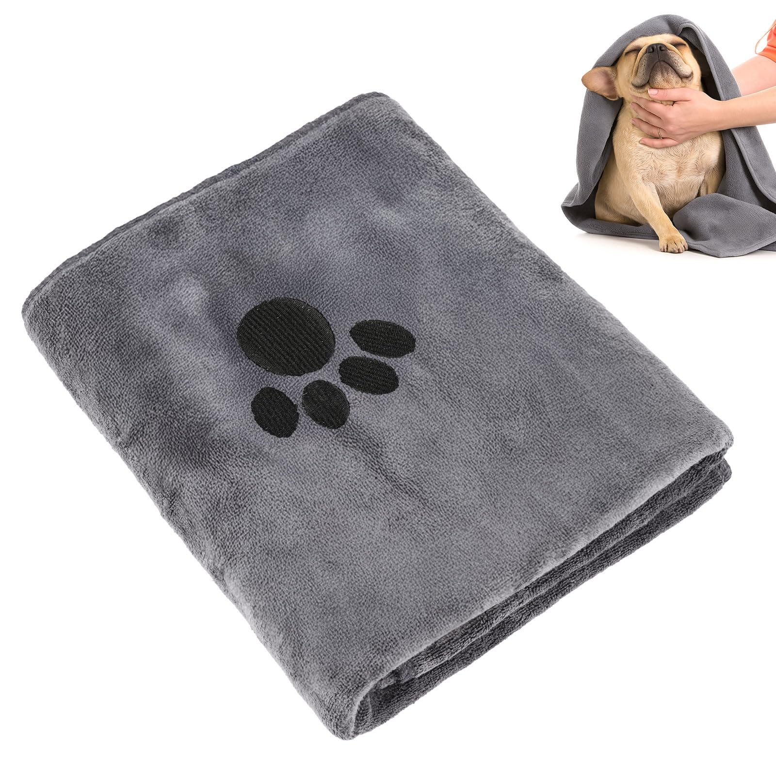Opvixi Dog Towels for Drying Dogs Large, Absorbent Microfiber Dogs Bath Towel, 40 x 24 Inch Soft Pet Grooming Towel, Dog Shower 