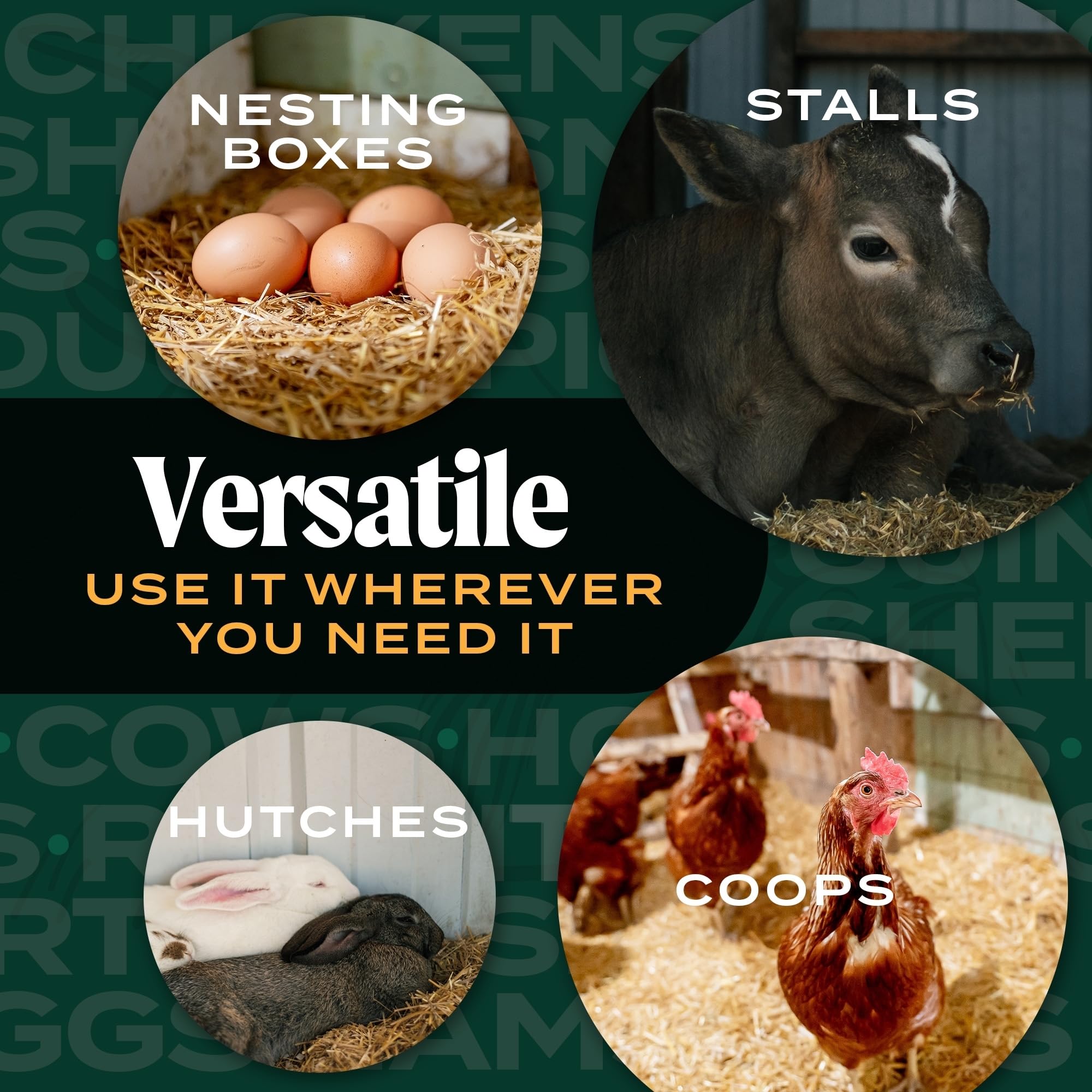 Healthistraw Farmstraw Coarse Cut, 3 Cu Ft - All-Natural Wheat Straw Animal Bedding For Homesteads, Hobby Farms, Small Pets - Ab