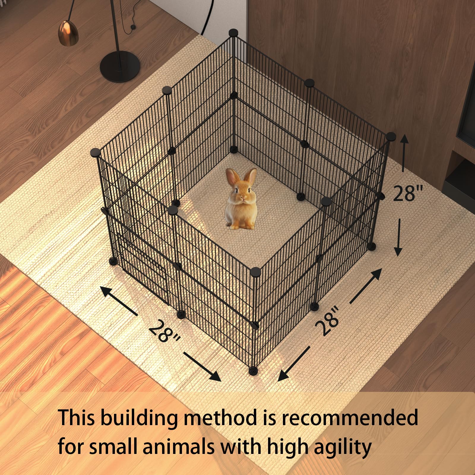 Xymoso Diy Guinea Pig Cages With Waterproof Canvas Bottom,16 Panels Small Animal Cage Pet Playpen With Door For Bunny Turtle Hed