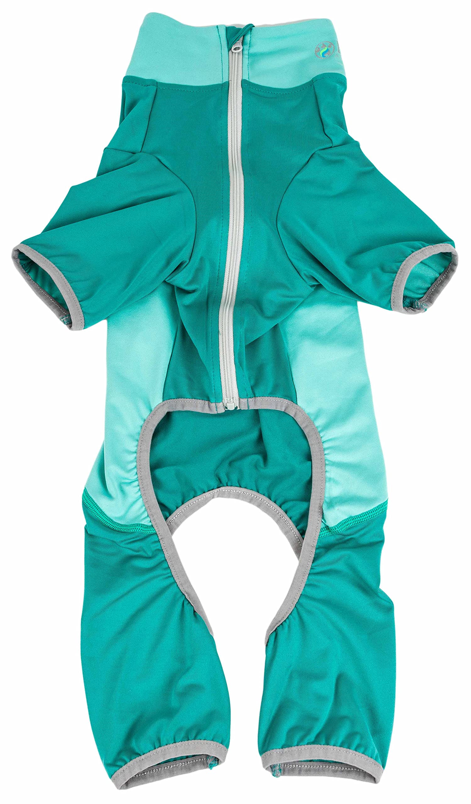 Pet Life Active Warm-Pup Heathered Performance 4-Way Stretch Two-Toned Full Body Warm Up Small Green