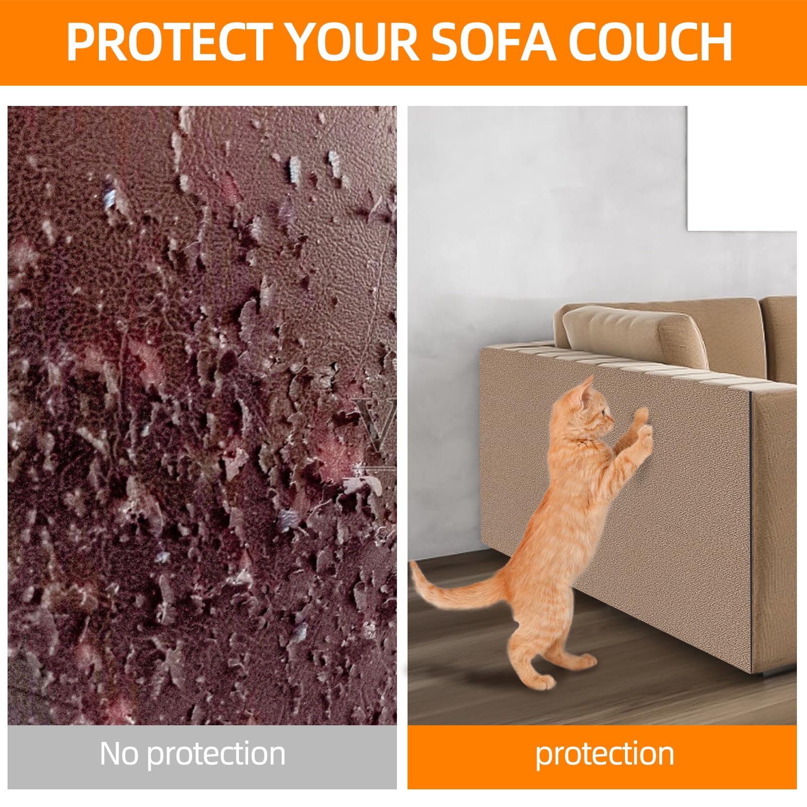 Xuyedoglsh Cat Scratch Mat, Trimmable Self-Adhesive Carpet Pad, Decorative Tree Shelf, Wall, Scratching Post, Couch Protector 78