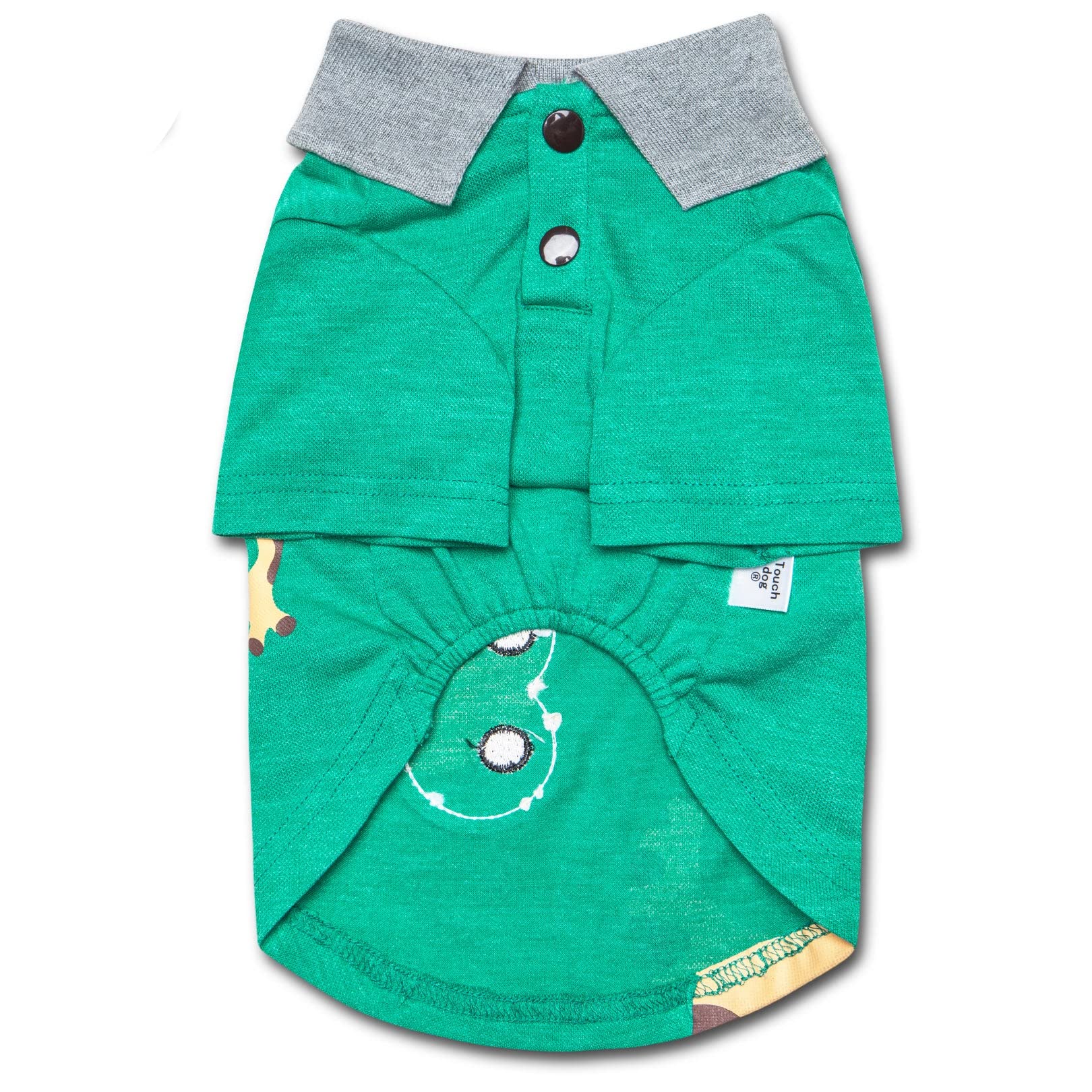 Touchdog  'Arubark' Dog T-Shirt - Caribbean Style Dog Polo Pet T-Shirt with Accented Collar - Summer Dog Clothes or Dog Shirts F