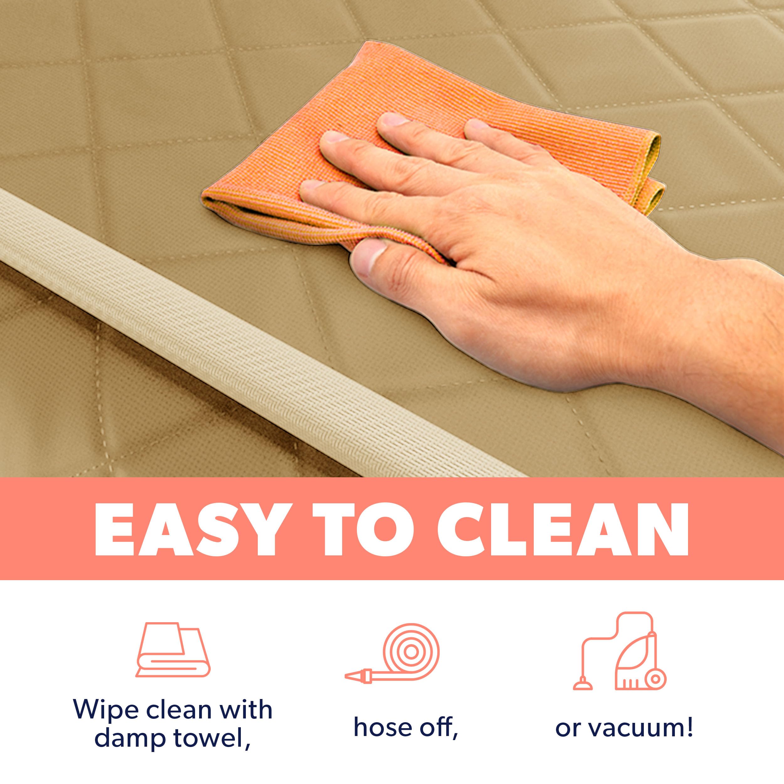 Active Pets Dog Car Seat Cover, Waterproof Front Seat Protector For Suv Truck Sedan, Pet Safety Travel Comfort System With Universal Fit, Beige