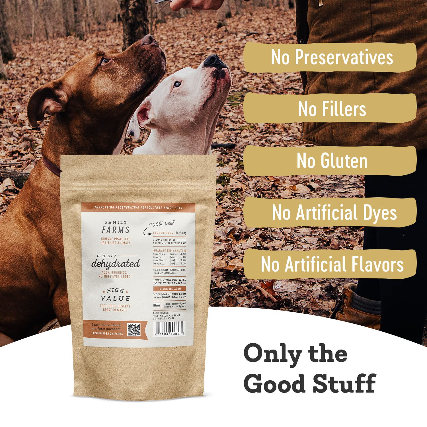 Farm Hounds - Beef Lung - Premium Natural Beef Lung Jerky for Dogs - Made from 100% Humanely Raised Cattle - Organ Treat - Great