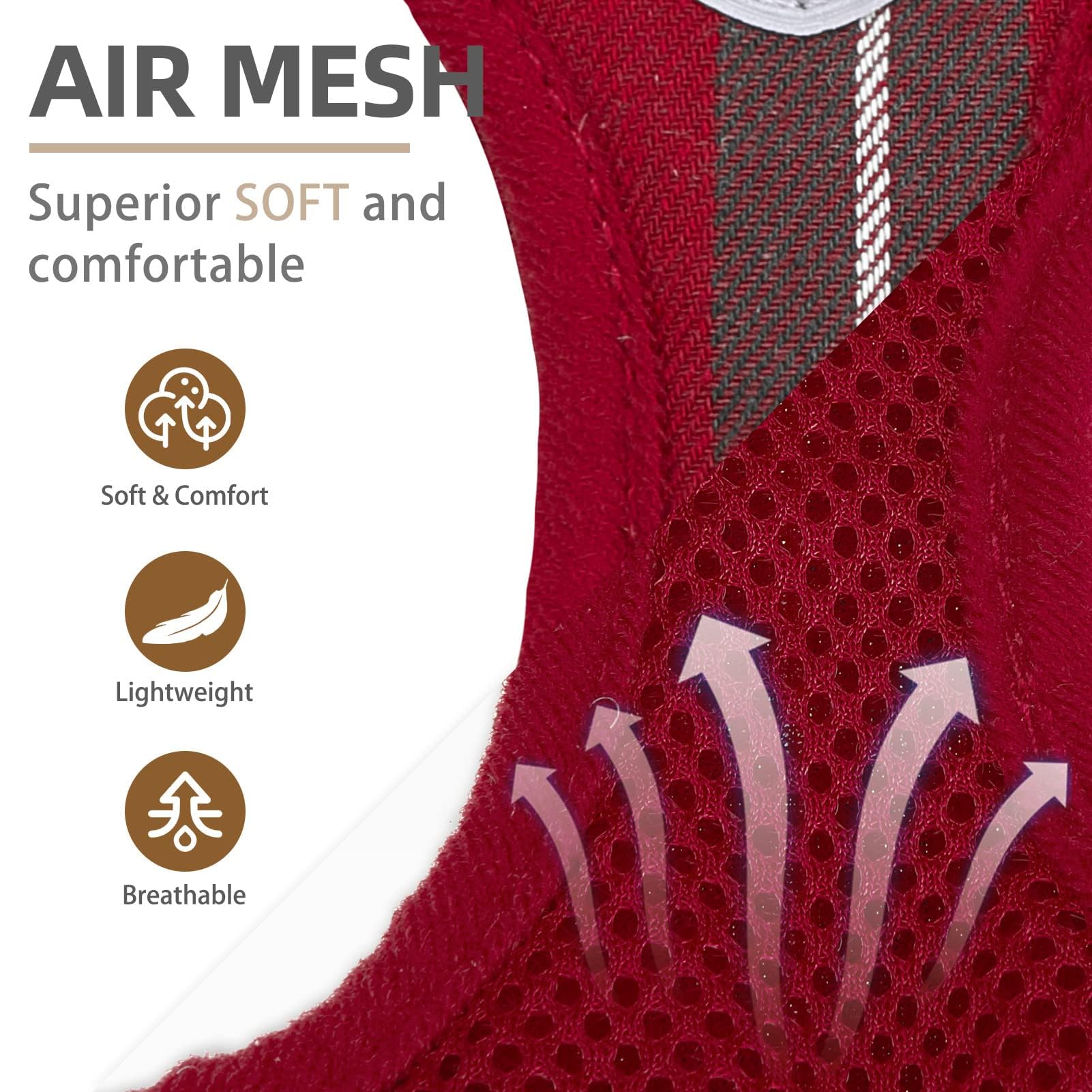 Pupteck Adjustable Dog Harness Collar And Leash Set Step In No Pull Pet Harness For Small Medium Dogs Puppy And Cats Outdoor Walking Running, Soft Mesh Padded Reflective Vest Harnesses, Red Xl