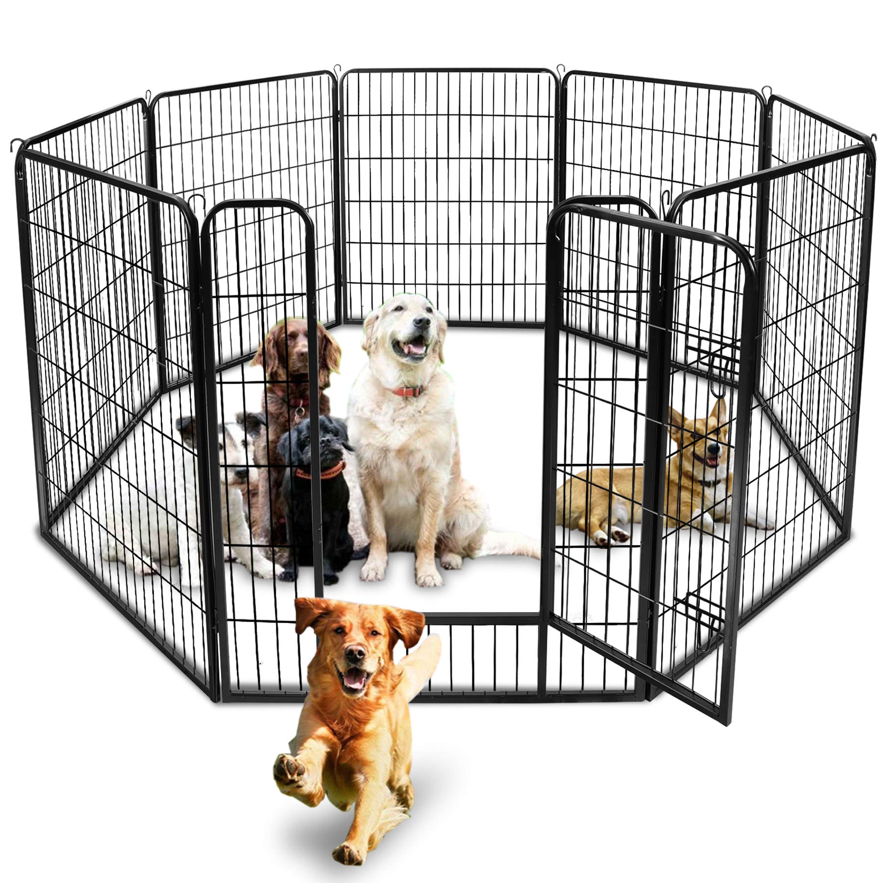 Zeny Dog Fences For The Yard, Camping, Dog Pens Outdoor, Dog Pen Indoor, 8 Panels Dog Playpen For Small/Medium/ Dogs, 40 Inch Height Pet Exercise Pen For Rabbit /Puppy/Small Animals