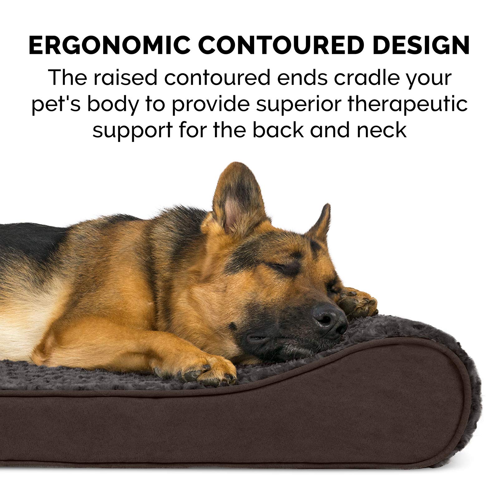 Furhaven Cooling Gel Dog Bed for Large Dogs w/ Removable Washable Cover, For Dogs Up to 150 lbs - Ultra Plush Faux Fur & Suede L