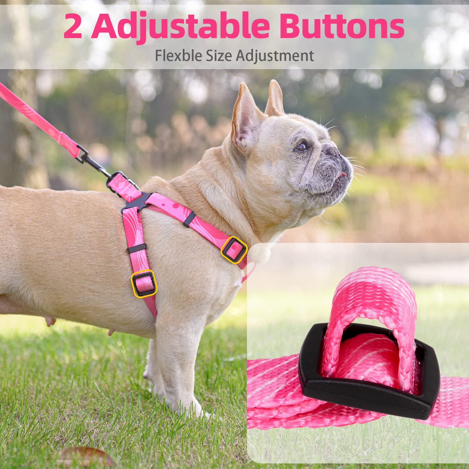 Pupteck No Pull Dog Harness Soft Adjustable Basic Nylon Step In Puppy Vest Outdoor Walking With Leash