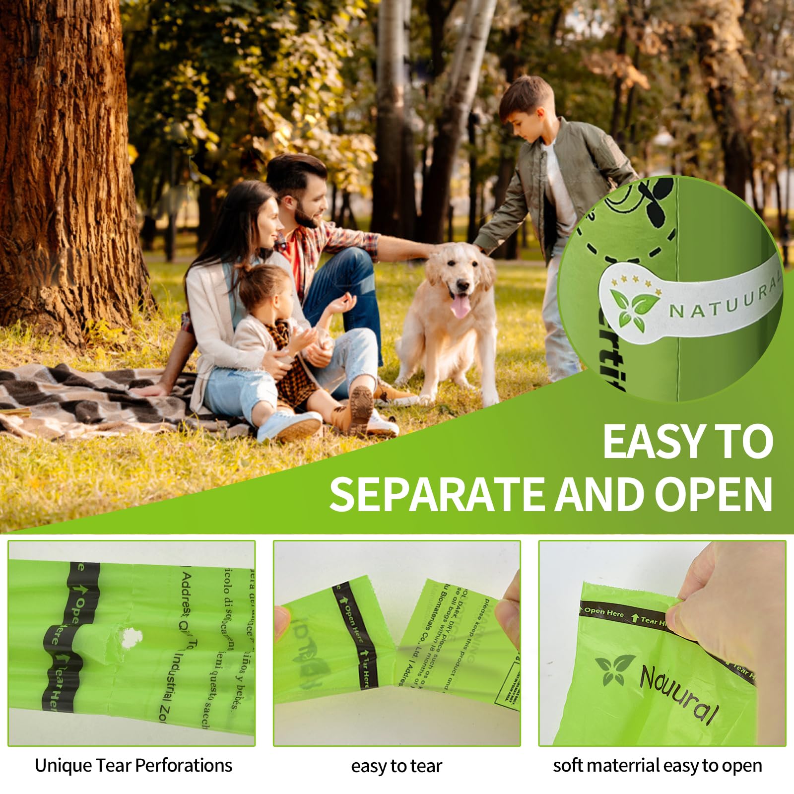 Biodegradable Dog Poop Bags-270Bags 18Rolls, Poop Bags For Dogs Made Of Cornstarch, Certified Astm D6400 By Usa, Unscented, Suitable For Large |Small Dogs (Green)