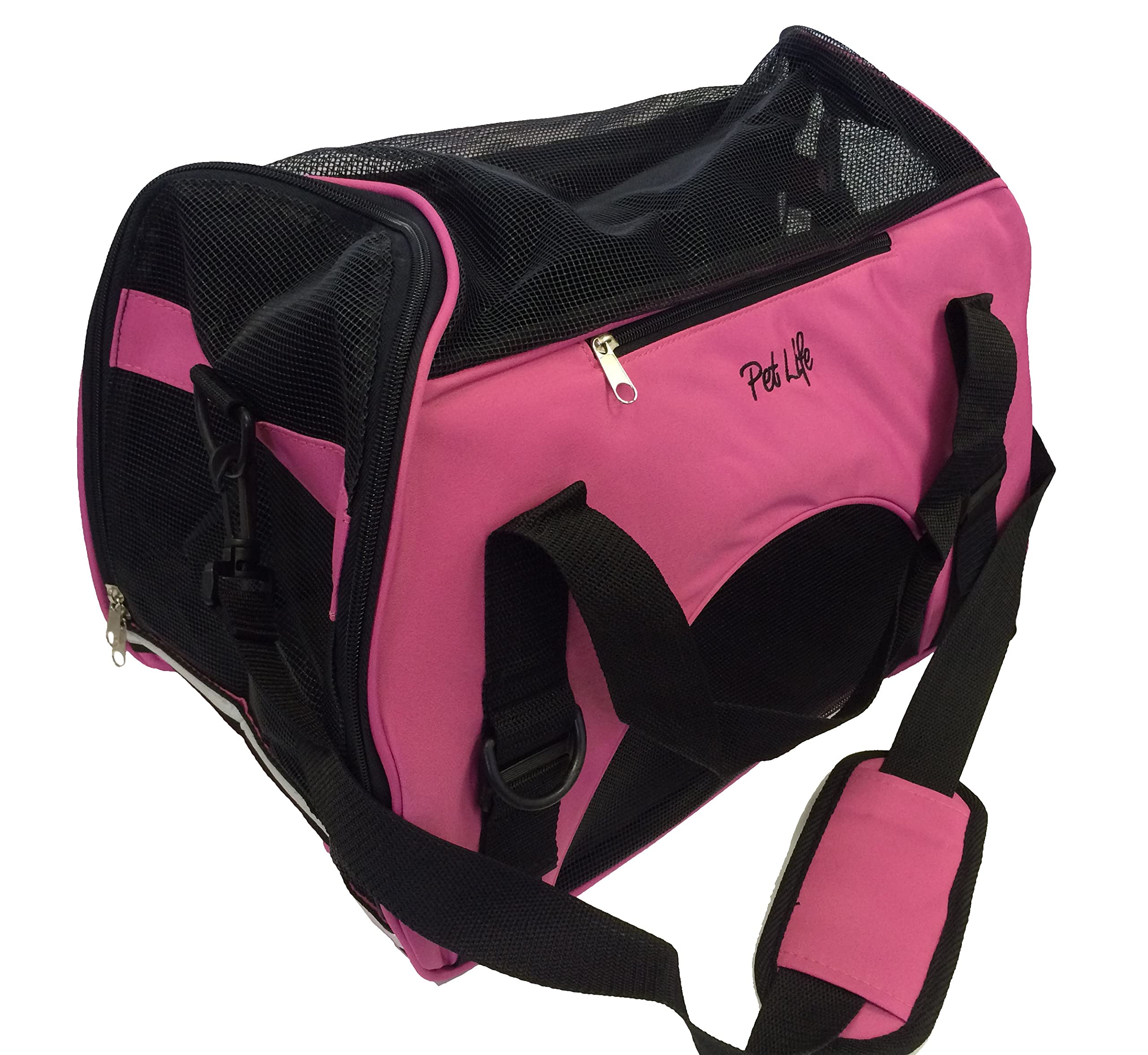 Pet Life 'Altitude-Force' Airline Pet Carrier - Sporty Zippered and Folding Collapsible Travel Cat and Dog Carrier - Travel Pet
