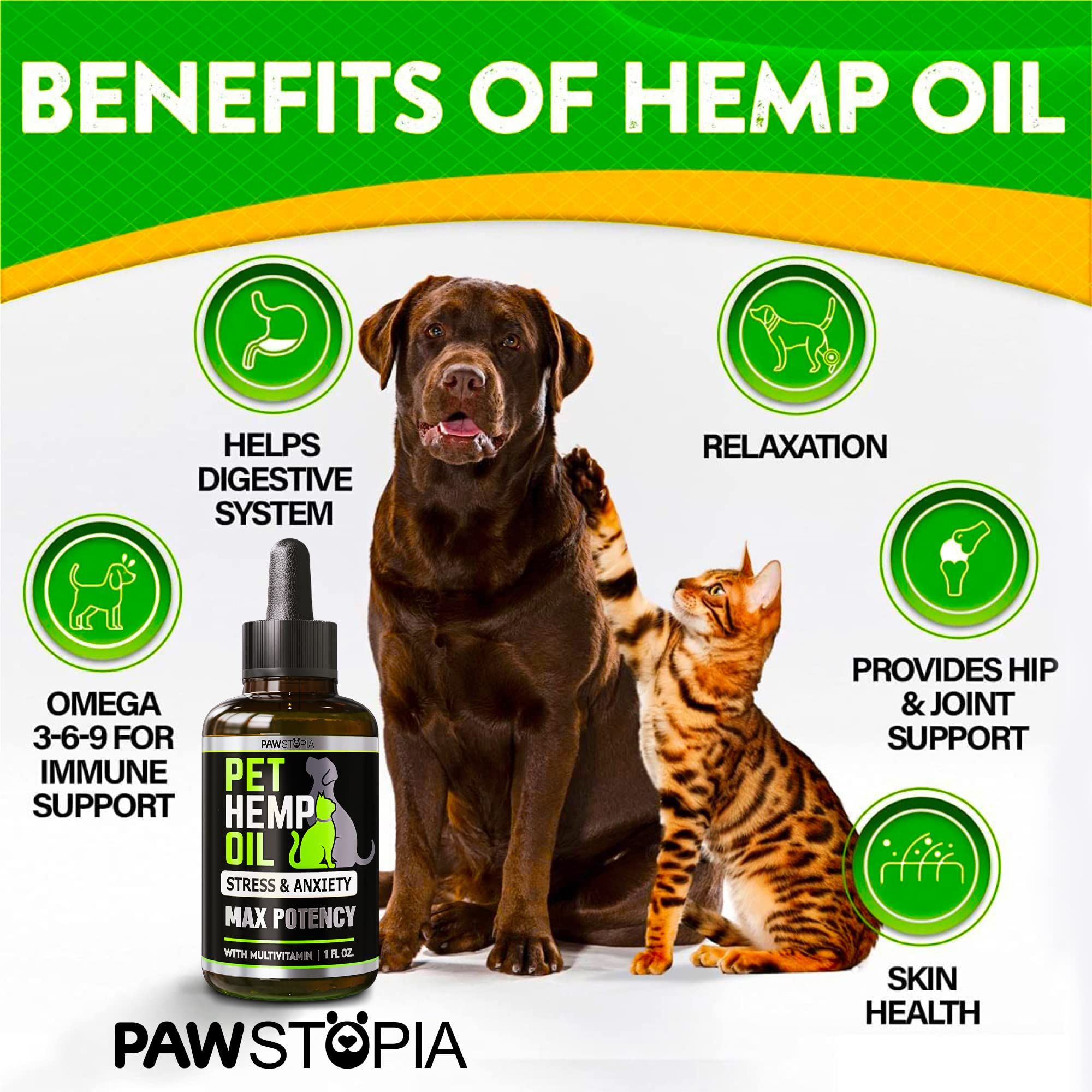 (2 Pack) Hemp Oil for Dogs and Cats - Helps Pets with Anxiety, Pain, Stress, Sleep, Arthritis, Seizures Relief - Cat Anxiety Rel