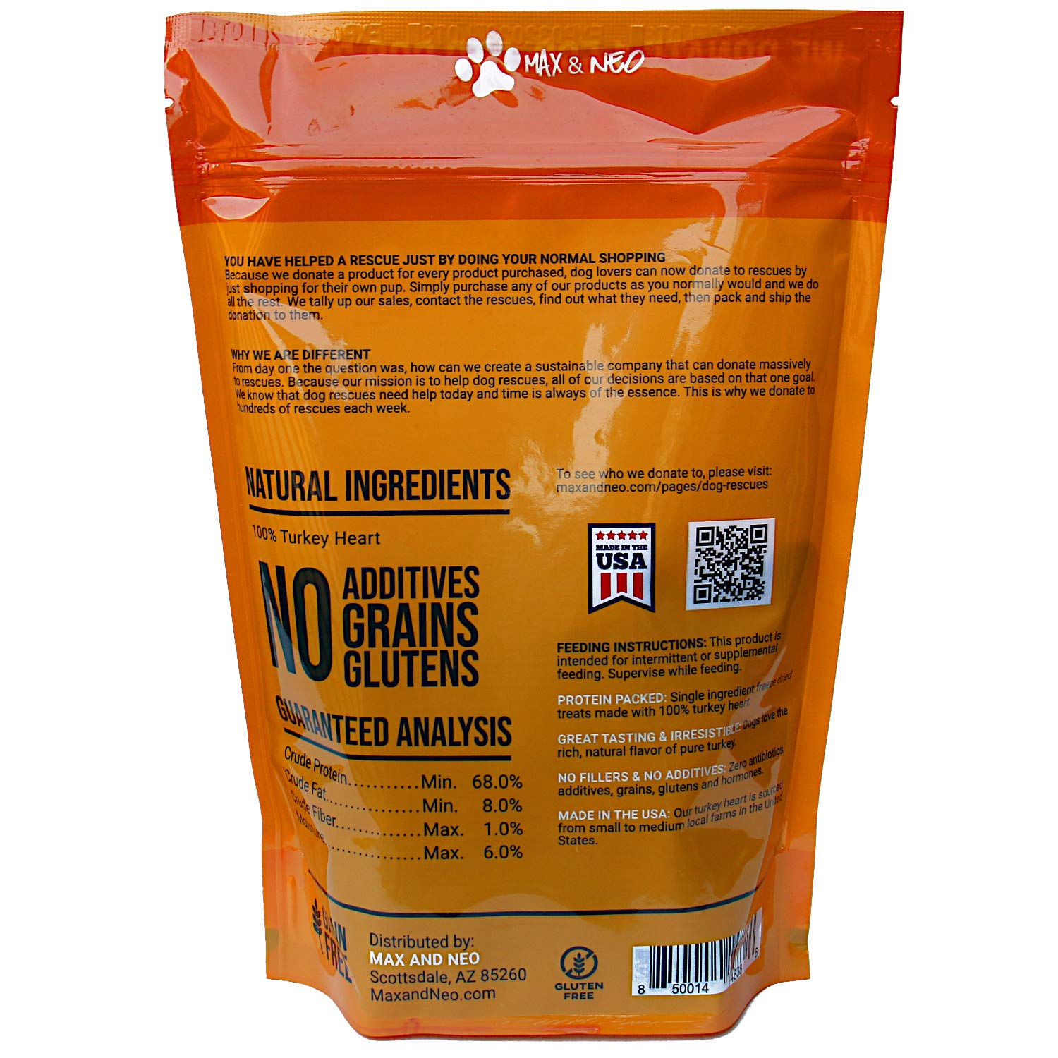 Max and Neo Freeze Dried Turkey Heart Dog Treats - Single Ingredient, Small Farm, Antibiotic Free, Human Grade Turkey Grown in T
