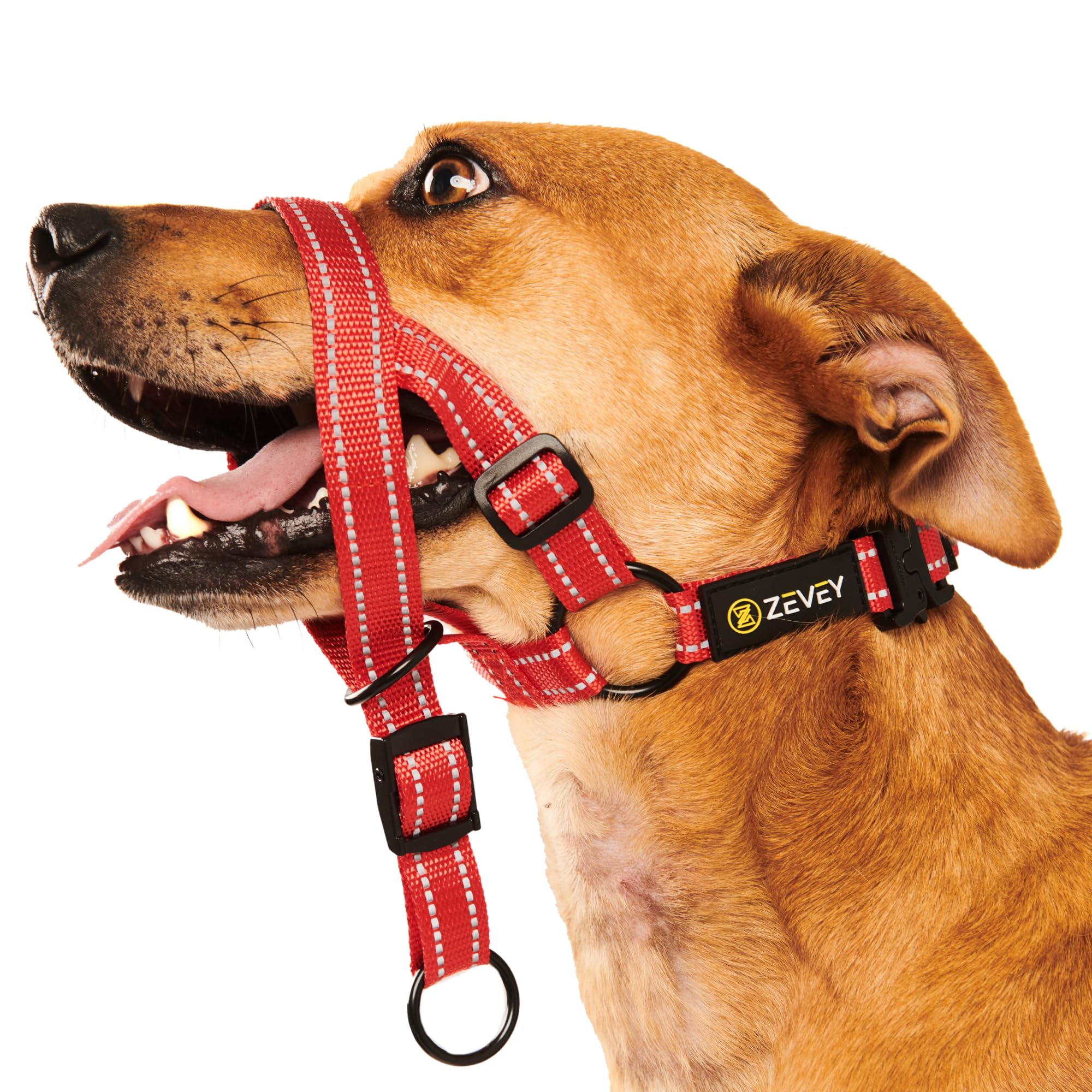 Zevey Adjustable Dog Head Halter With Safety Strap, Soft Padded Dog Head Collar For Small Medium Large Dogs, No-Pull Dog Harness