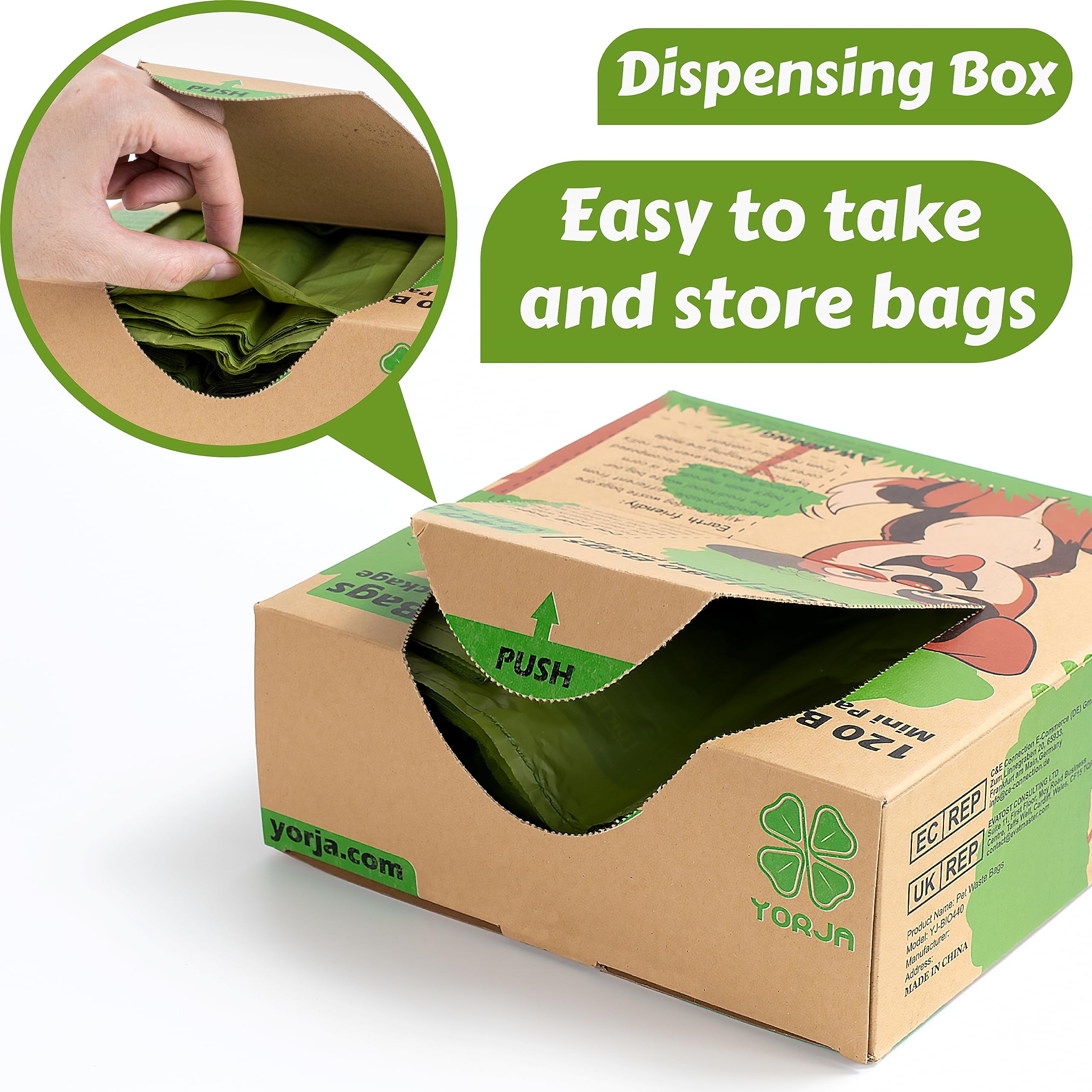 Yorja Tie Handles Dog Poop Bags, 440 Pet Waste Bags, Thick And Strong 100% Leak-Proof Easy Tie Up Doggy Bags