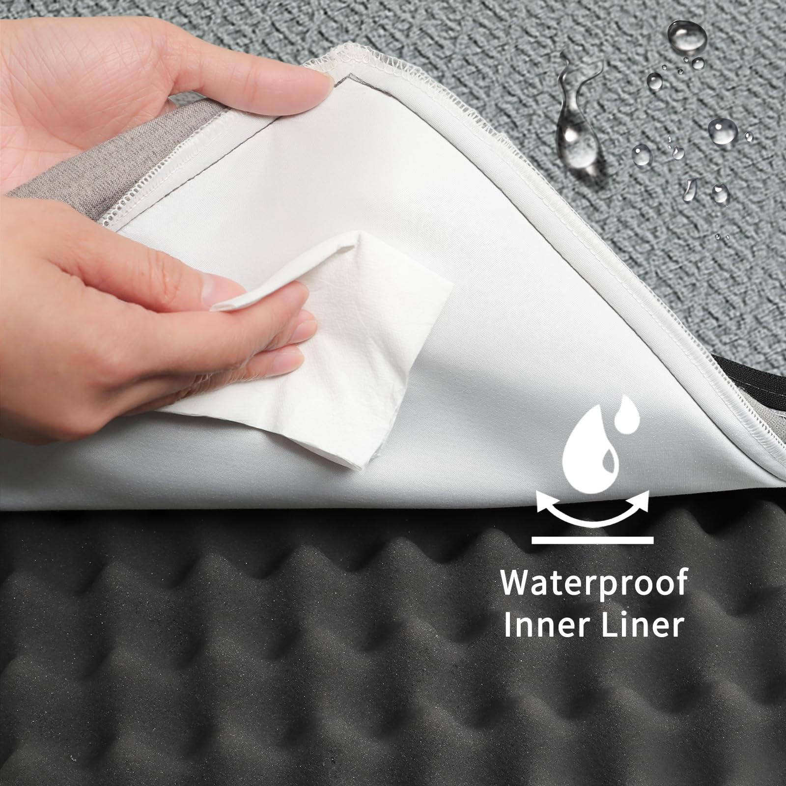 Dog Crate Bed Medium Size Dog Beds,Large Orthopedic Washable Dogs Bed,Waterproof Cover Plush Kennel Comfort Pet Beds Mat,Egg Foa