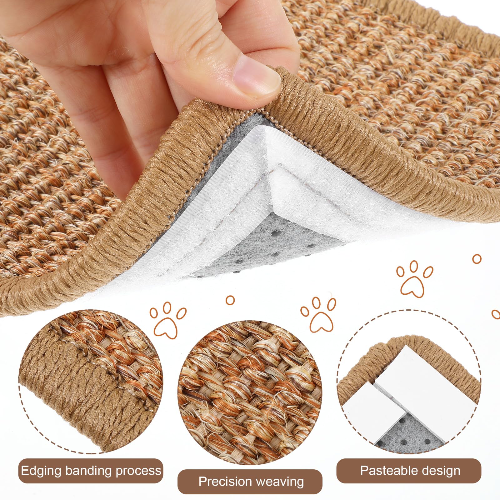 4 Pcs Cat Scratcher Mat Sisal Cat Scratching Pad Scratch Mat For Cat With Adhesive Loop Tape Cat Scratch Pad Rug For Protect Wal