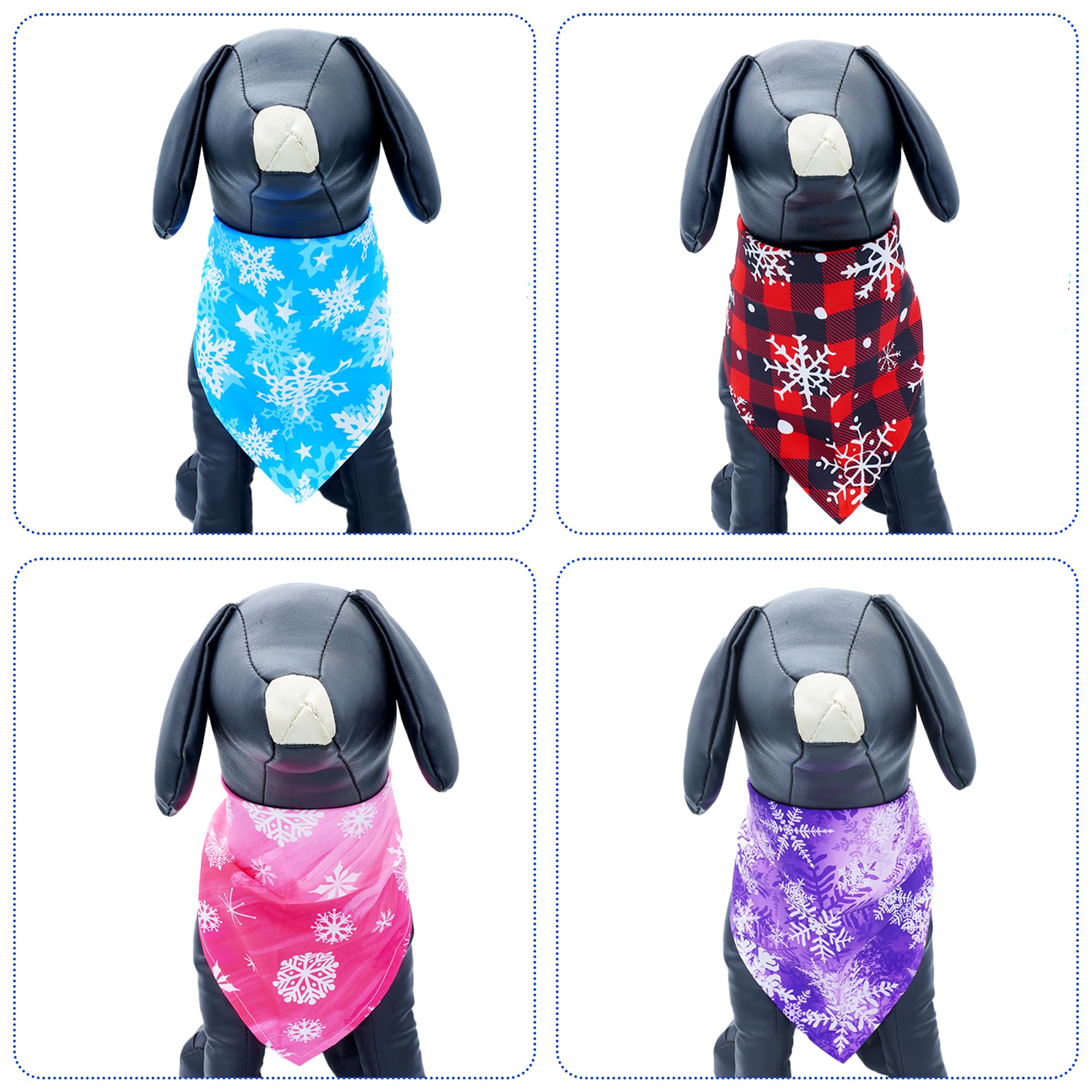 Pai Sence 30 Pack Winter Dog Bandanas Bulk for Large Dogs Breed 33 Inch XL Dog Bandanas Adjustable Snow Scarves Grooming L