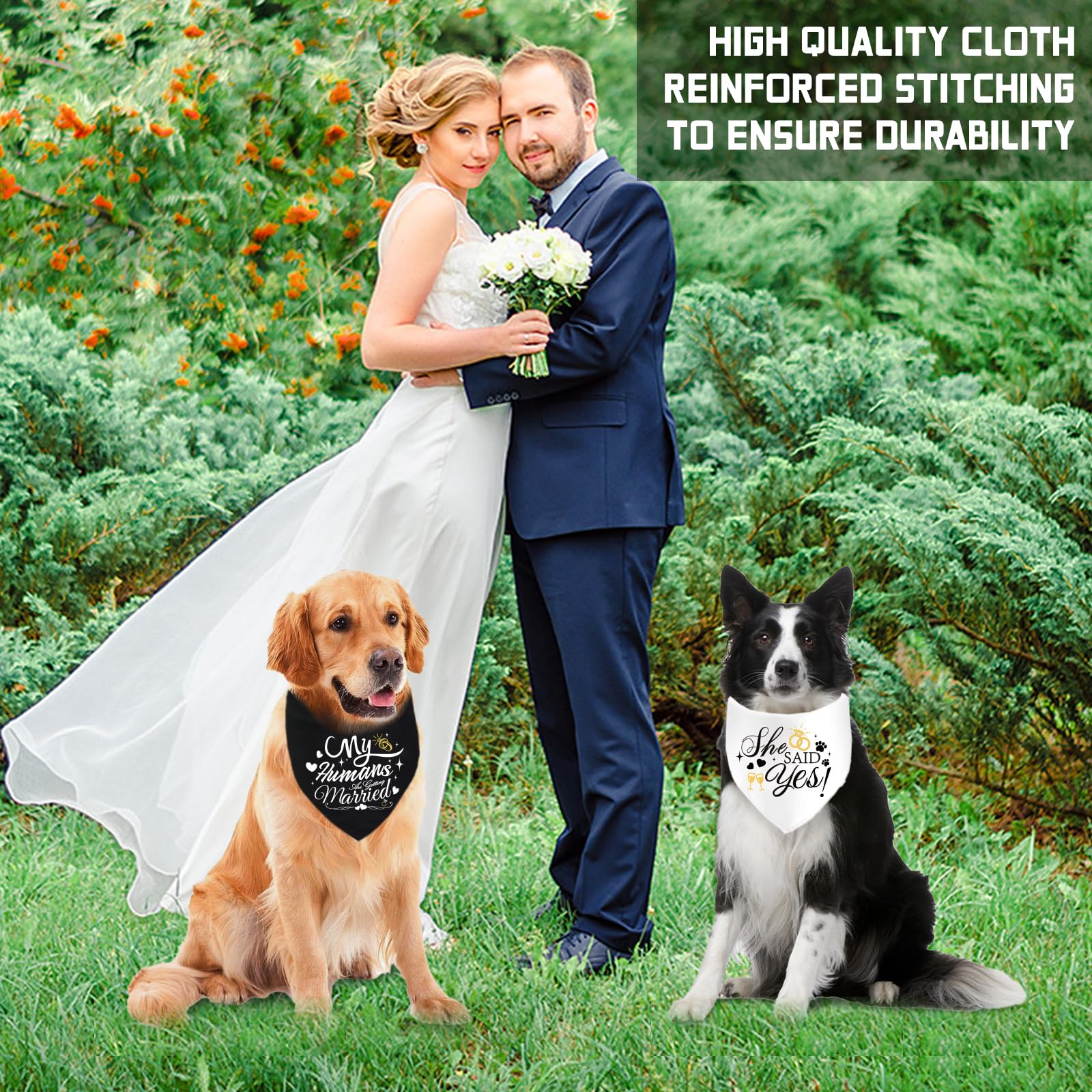 2 Pack Engagement Gifts For Couples My Humans Are Getting Married Dog Bandanas She Said Yes Dog Bandanas For Wedding Bridal Show