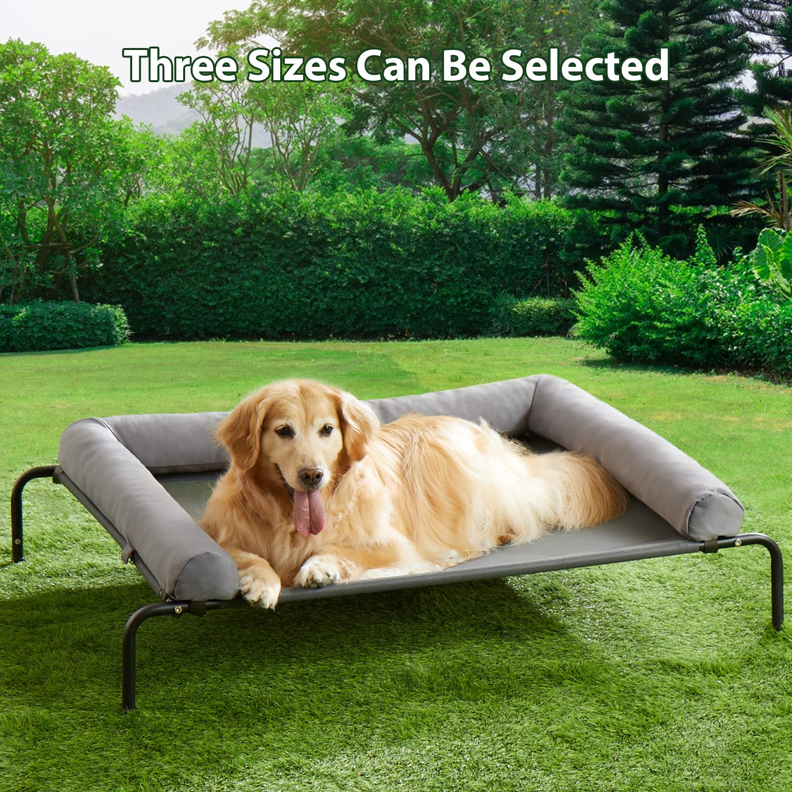 Cooling Elevated Dog Bed For Large Dogs - Waterproof Raised Dog Cot With Slope Headrest, Breathable Teslin Mesh, Durable & Porta