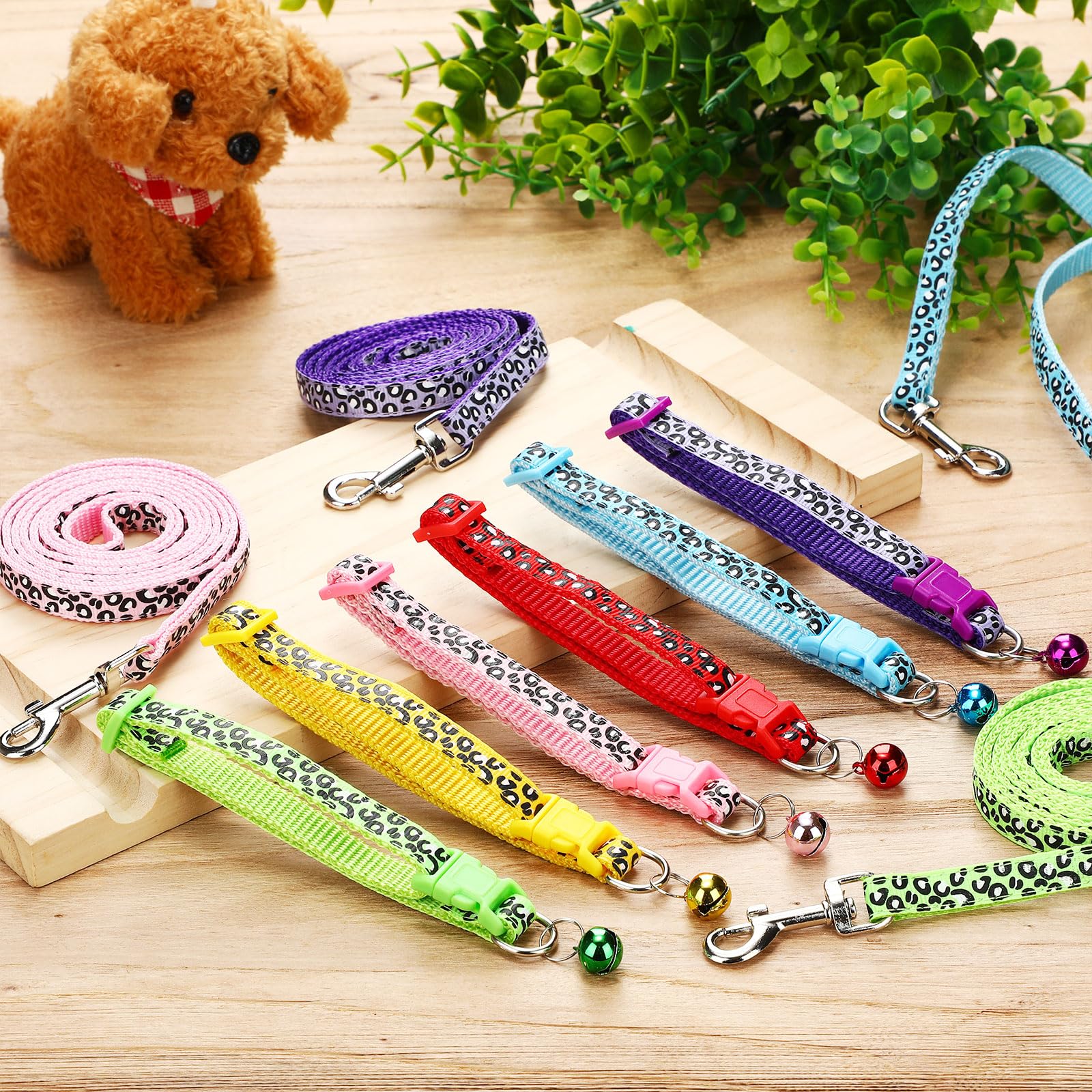 Amylove 48 Pcs Dog Collar And Leash Set, Polypropylene Adjustable Puppy Collars For Medium Dogs Small Pet Puppy Walking Training