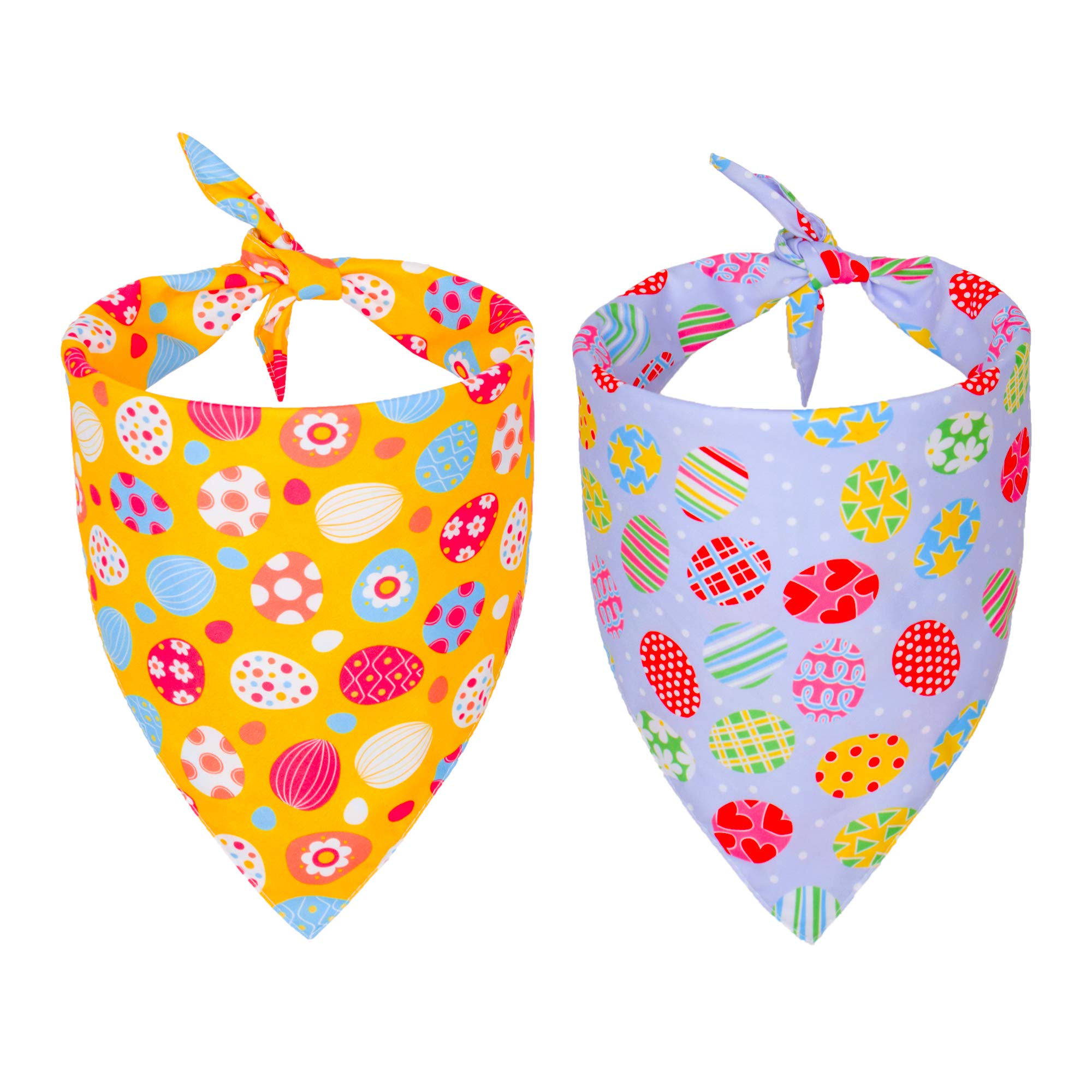 Adoggygo Easter Dog Bandana, Multiple Sizes Offered, Reversible Triangle Easter Bandana Scarf For Large X-Large Dogs Pets (X-Lar
