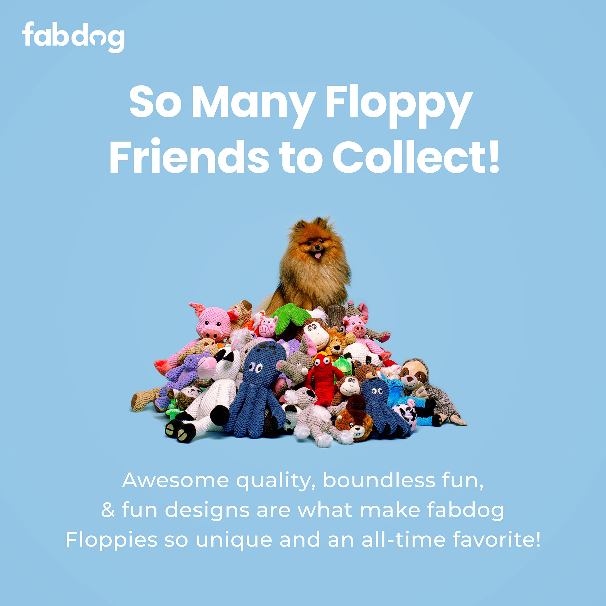 Fabdog Floppies Plush Dog Toy - Cute & Durable Squeaky Dog Toys - Best Squeak Toy For Puppies And All Breeds | Ideal Pet Gift| Small Dog