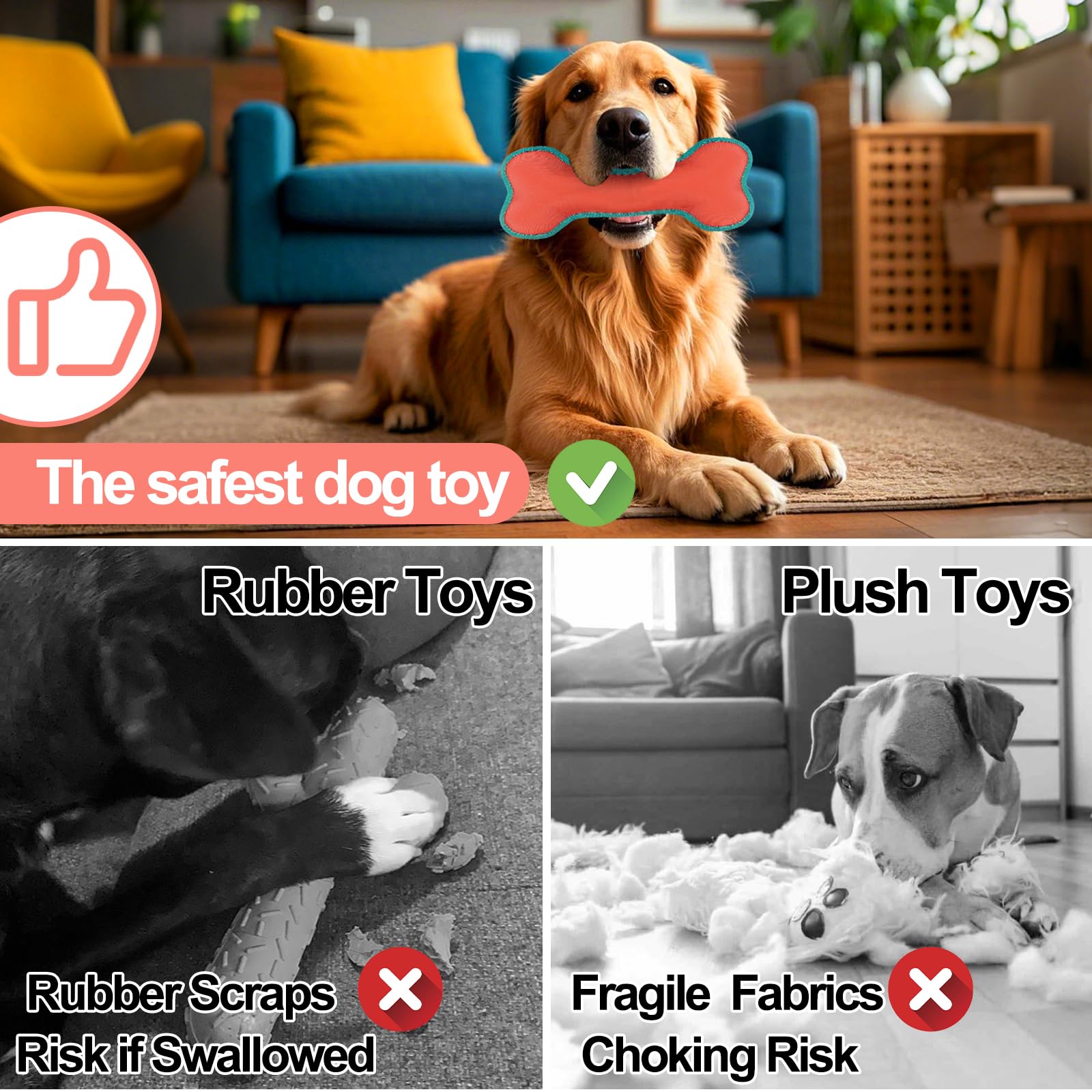 Bsresin Indestructible Dog Toy, Dog Bone Chew Toys For Aggressive Chewers, Tough Dog Chew Toys For All Breed Sizes To Keep Them