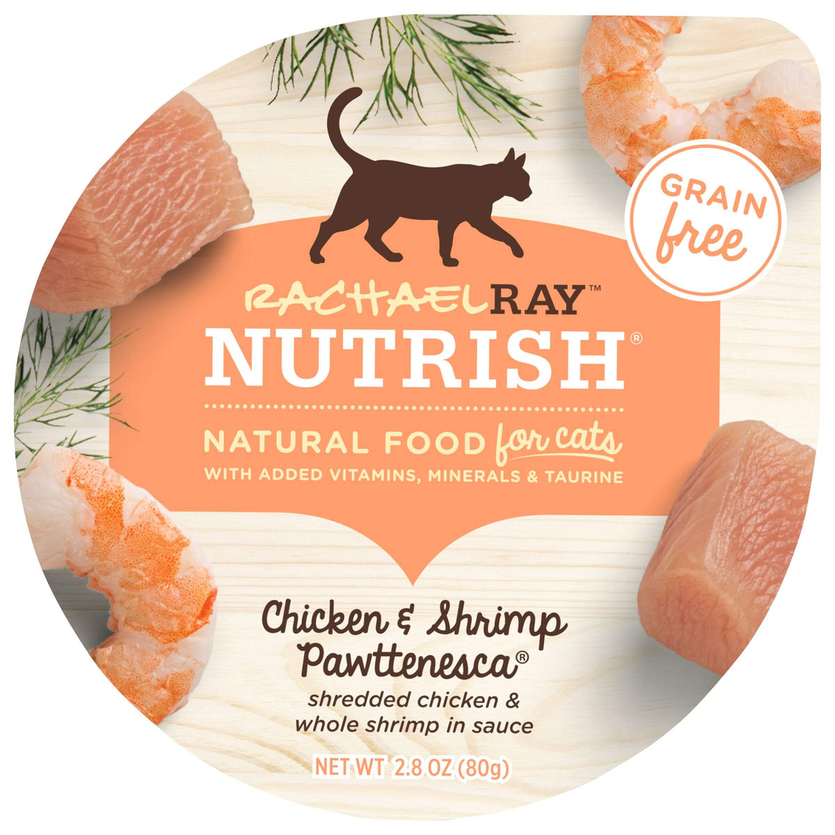 Rachael Ray Nutrish Natural Wet Cat Food, Chicken & Shrimp Pawttenesca Recipe, 2.8 Ounce Cup (Pack Of 12), Grain Free