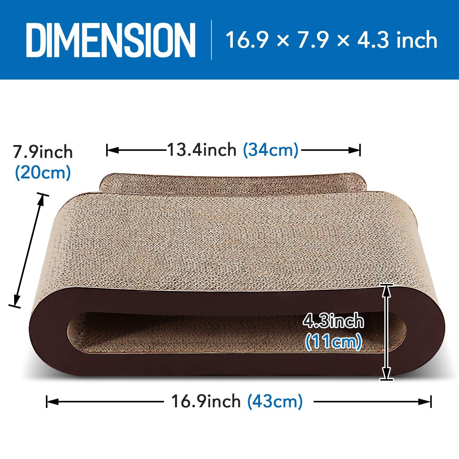 Fluffydream 2In1 Cat Scratcher Cardboard Lounge Bed, Cat Scratching Board, Durable Board Pads Prevents Furniture Damage