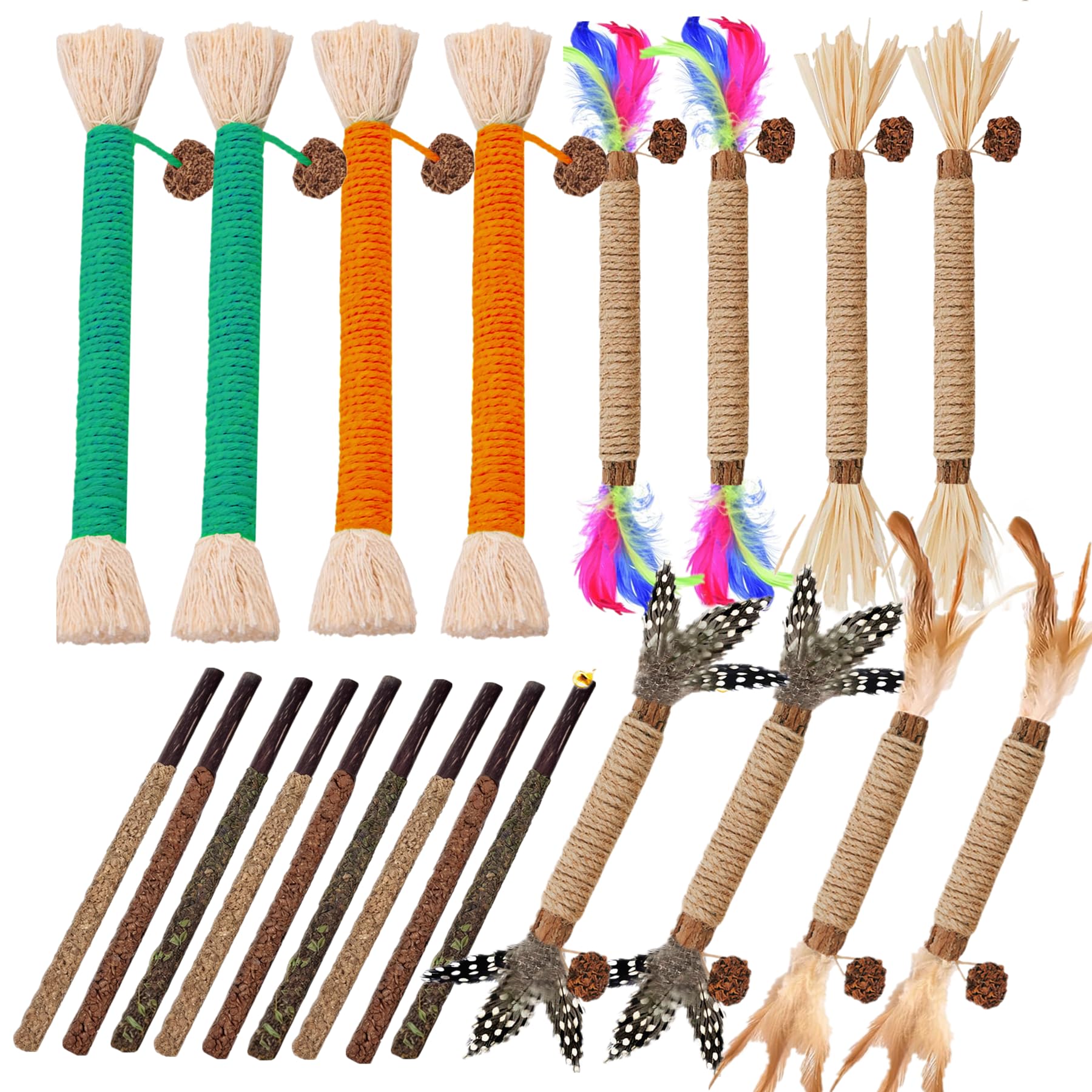 Grembeb Cat Toys 21Pack Silvervine Chew Stick Kitten Treat Catnip Toy Kitty Natural Stuff Catnip For Cleaning Teeth Indoor Denta