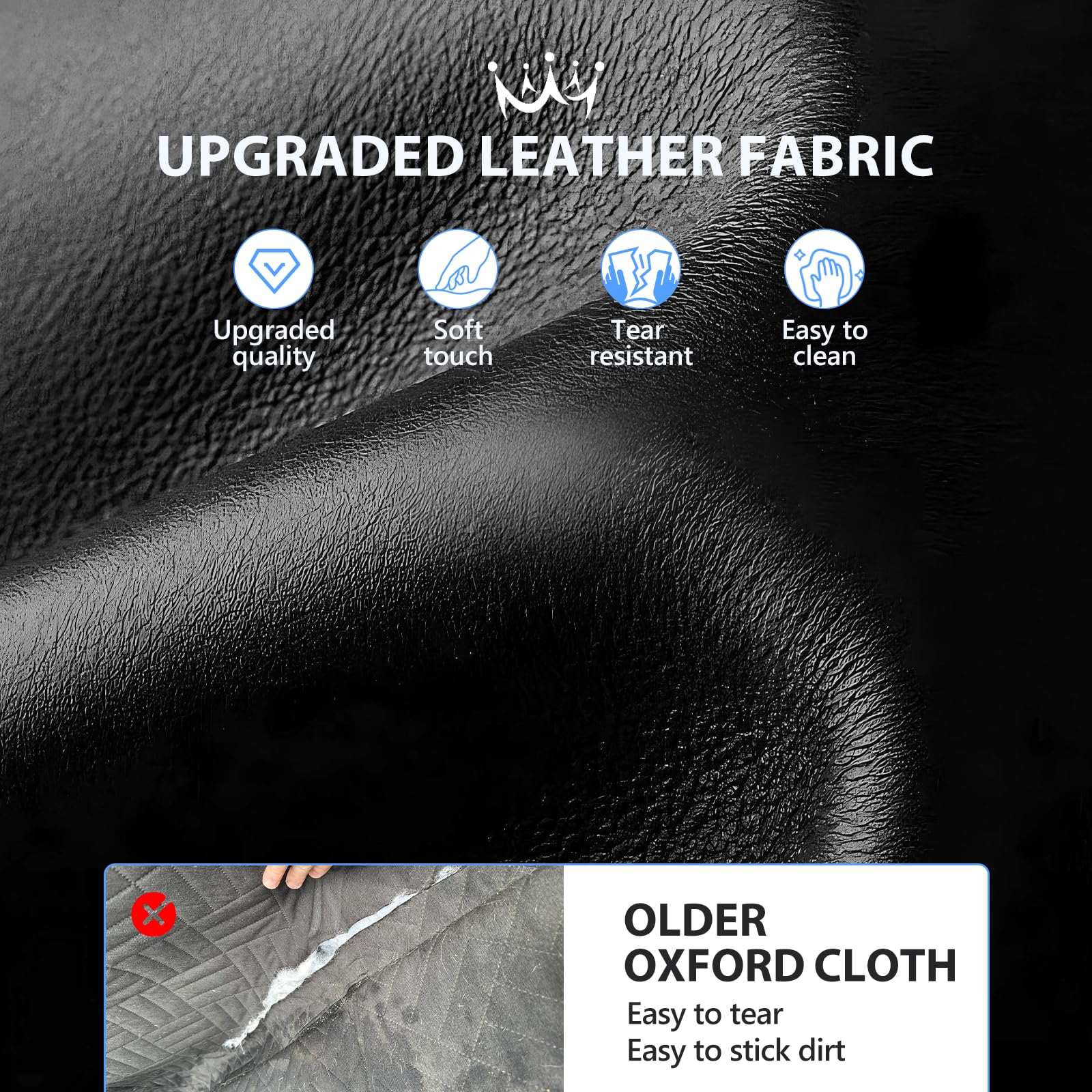 Rouwinne Back Seat Extender For Dogs Truck-Upgraded Pu Leather-Dog Pet Seat Cover Back Seat Hard Bottom 500Lbs, Anti-Scratch Dog