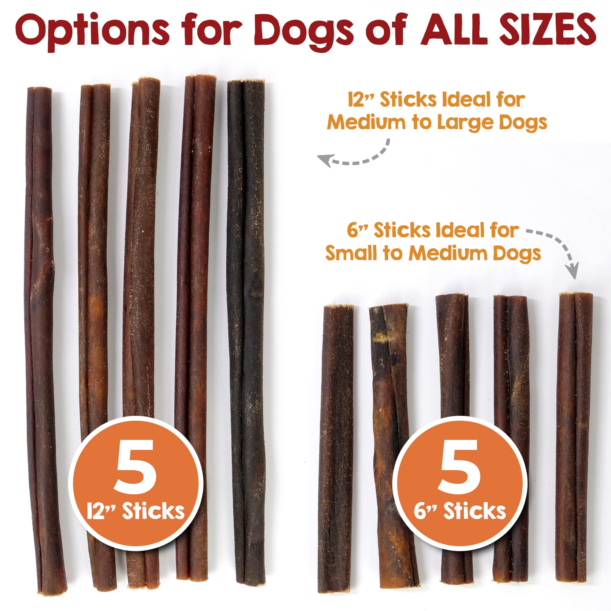 Riley's Beef Collagen Sticks for Dogs, Long Lasting Chews, 12 Inch, 5 ct, Single Ingredient, No Rawhide Alternative
