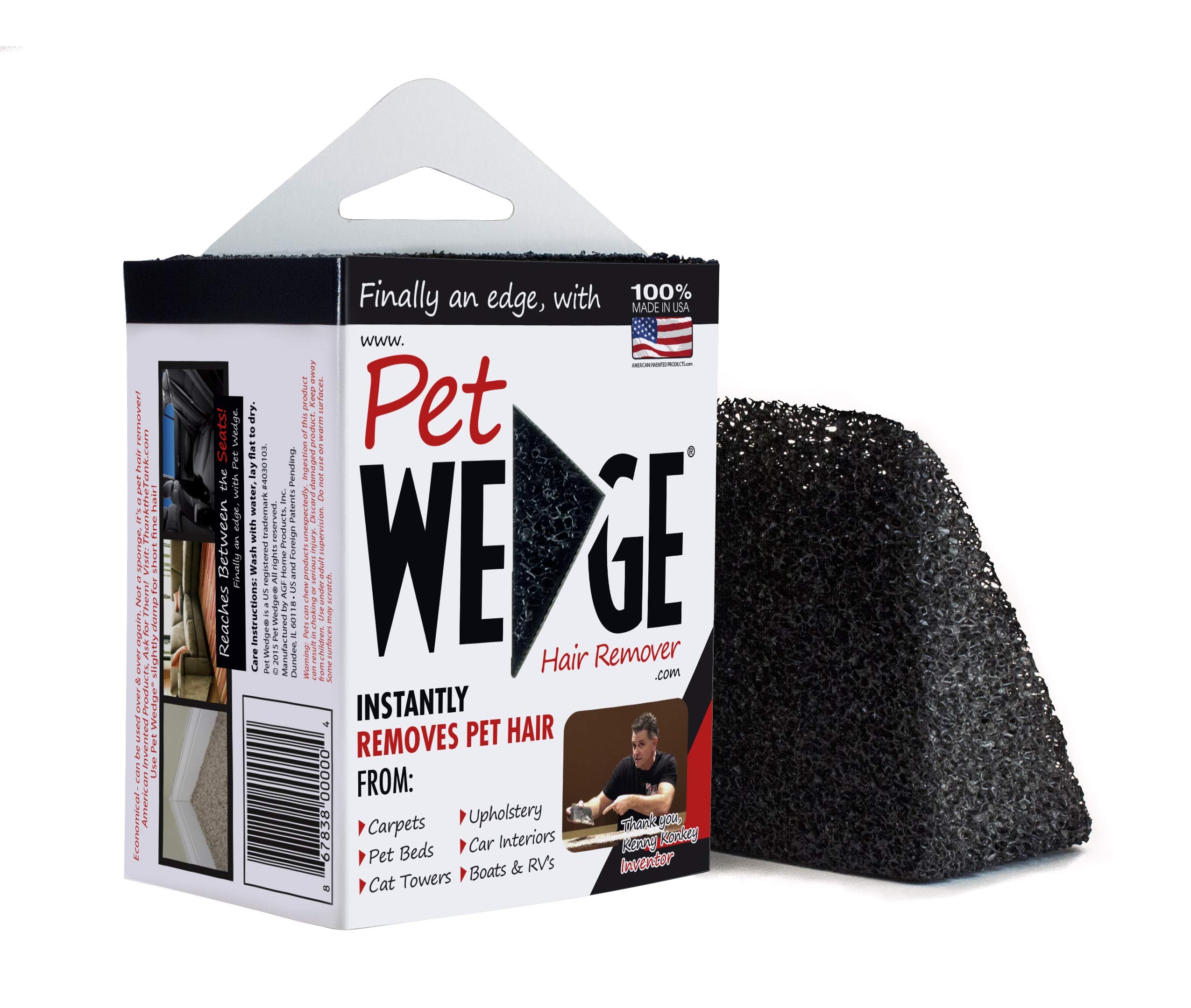 Pet Wedge® Hair Remover- 2 Pack Pet Wedge® & 2 Free Mini-Pocket Pet Wedge®. Bonus Pack