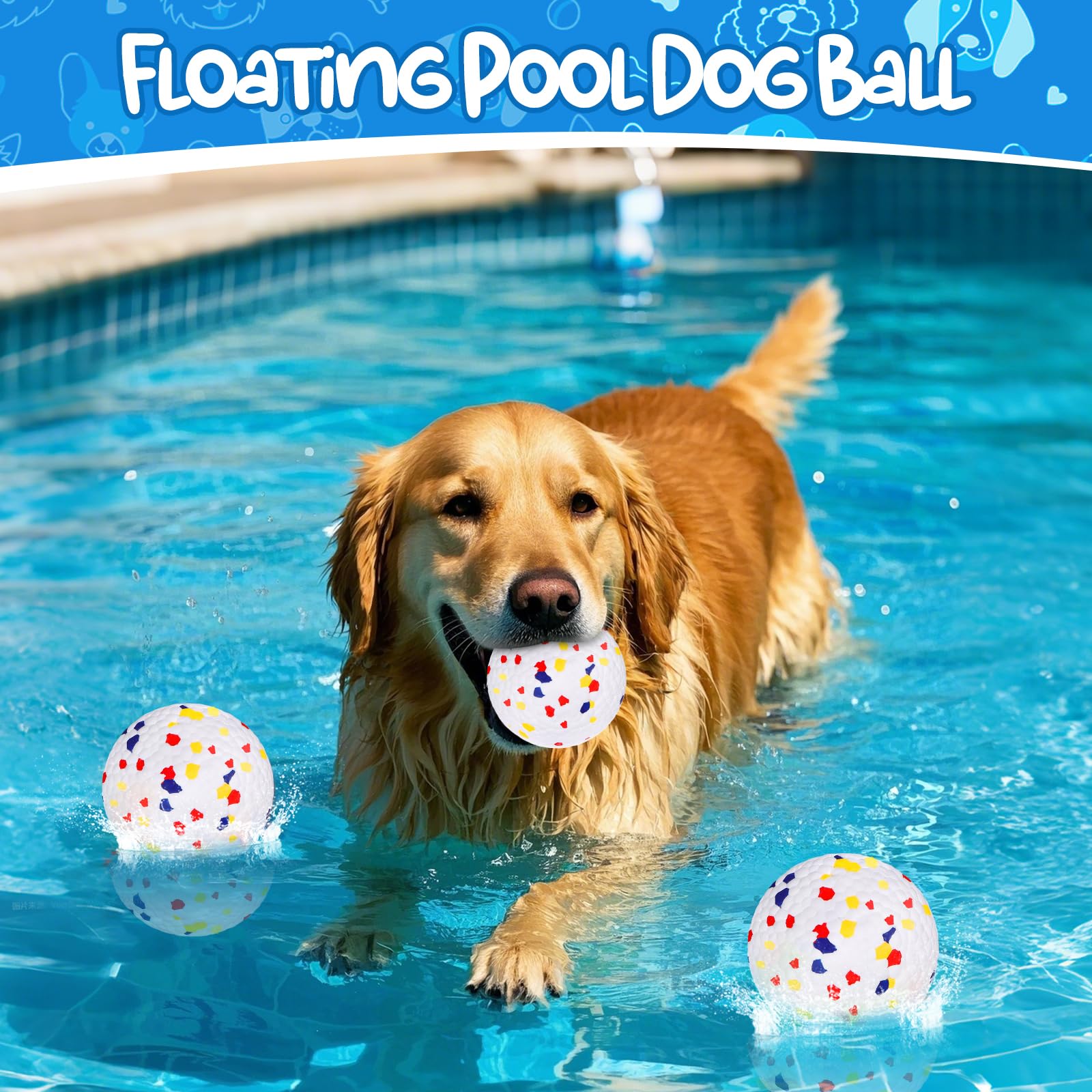 Baborui Dog Balls, Durable Floating Dog Toy Balls For Aggressive Chewers, Indestructible Fetch Ball For Large Medium Small Dogs,