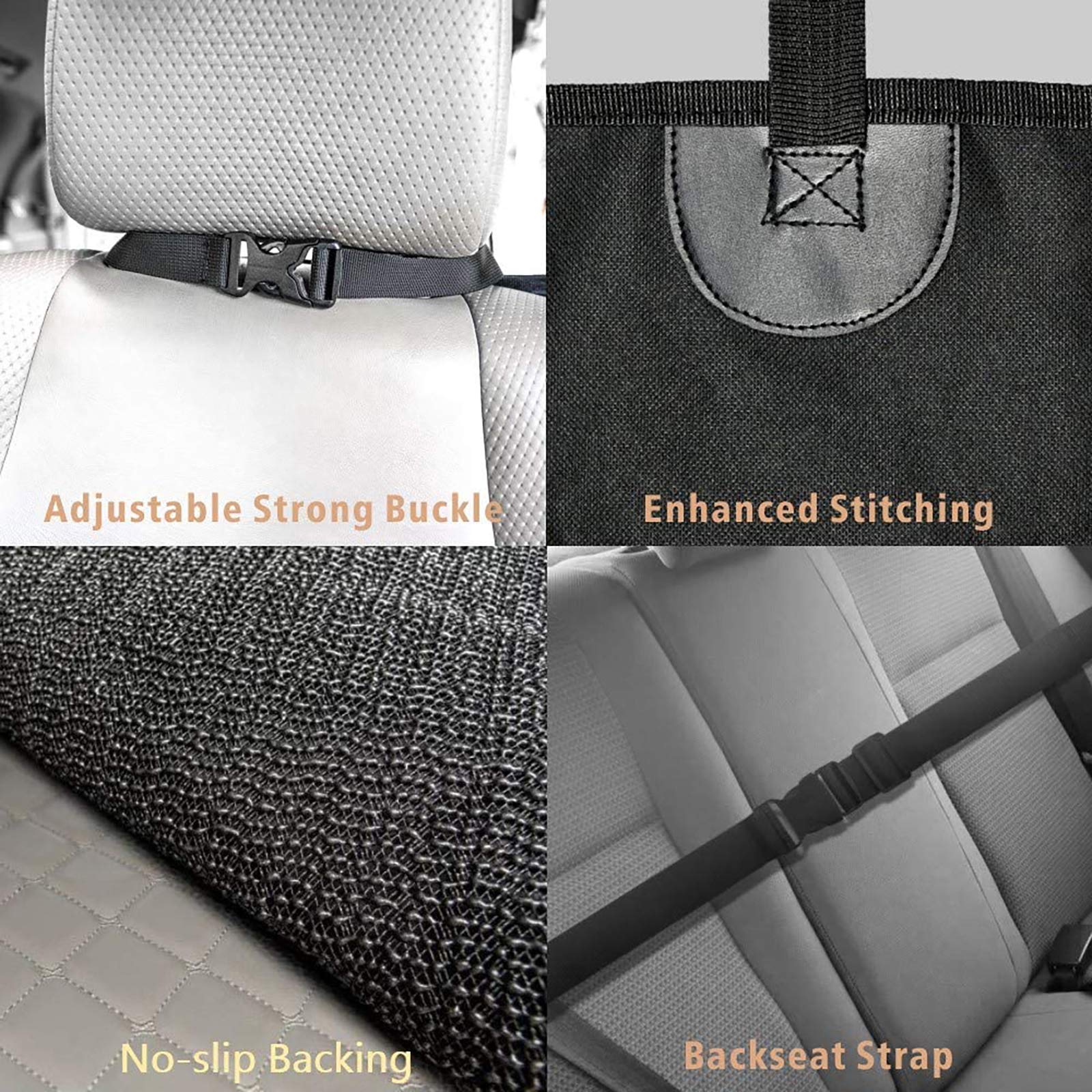 F-Color Suv Cargo Liner For Dogs - Waterproof Pet Cargo Liner, Comfort Dog Cargo Cover With Bumper Flap Protector, Scrachproof Non-Slip Universal Fit Suvs Sedans Trunks Vans, Black