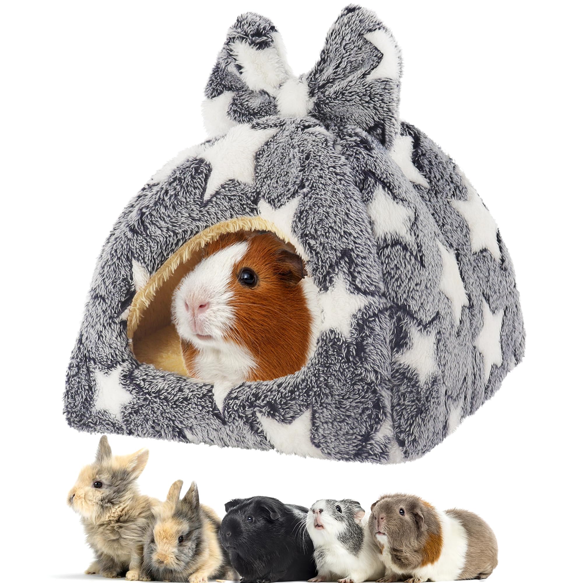 Mygeromon Guinea Pig Bed Rabbit Hideout Warm Fleece Cuddle Cup Washable Winter Sleeping House For Small Pet/Ferret/Chinchilla/Bu