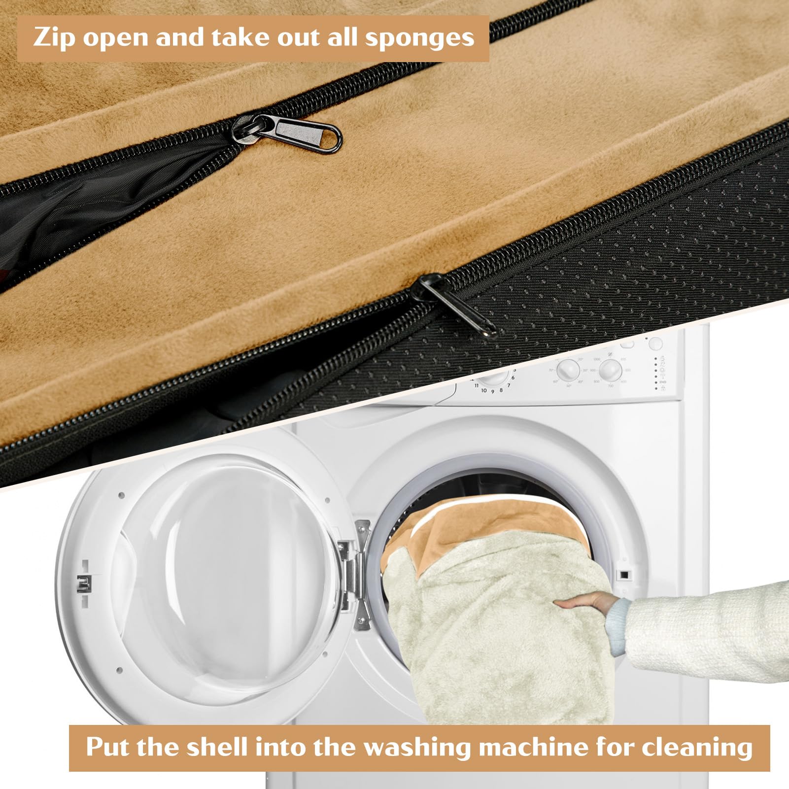 Comfort Expression Xxl Orthopedic Dog Bed, Waterproof Dog Beds For Extra Large Dogs, Washable Dog Bed Sofa Pet Bed With Removable Cover & Non-Slip Bottom(Xx-Large,Khaki)