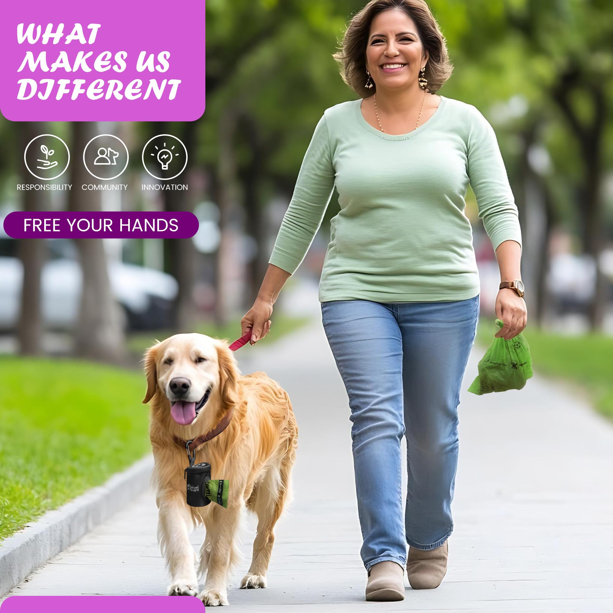 Dog Poop Bag Holder For Leash, Large Opening For Easy Pull Out, Doggy Poo Bag Dispenser Suitable For Any Retractable Leash With