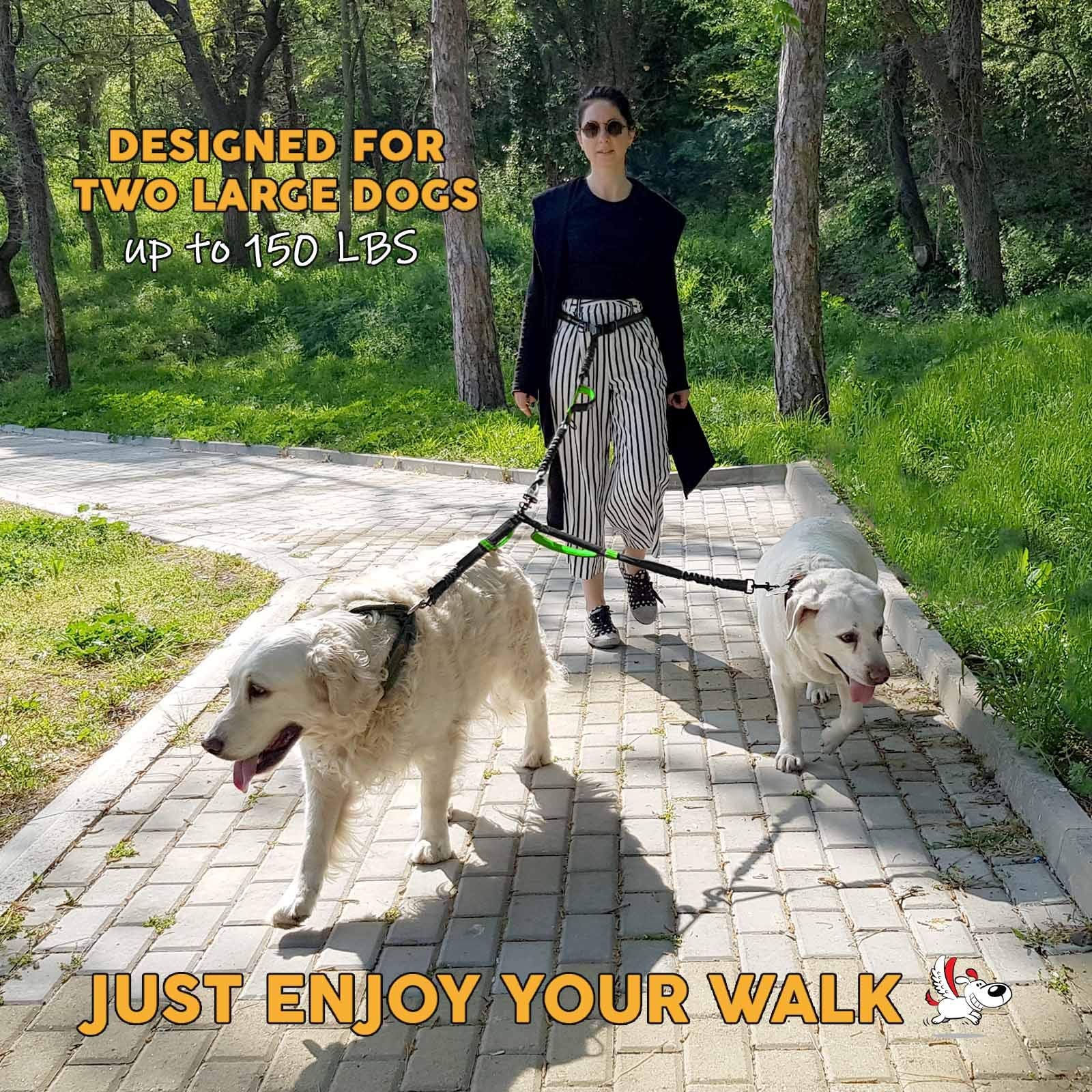 Double Dog Leash For Large Dogs | Hands Free Dog Leash 2 Dogs | Waist Dog Leash For Large Dogs | Two Dog Leash For Large Dogs | Leash For Big Dogs | Hands Free Running Dog Leash | Dog Accessories