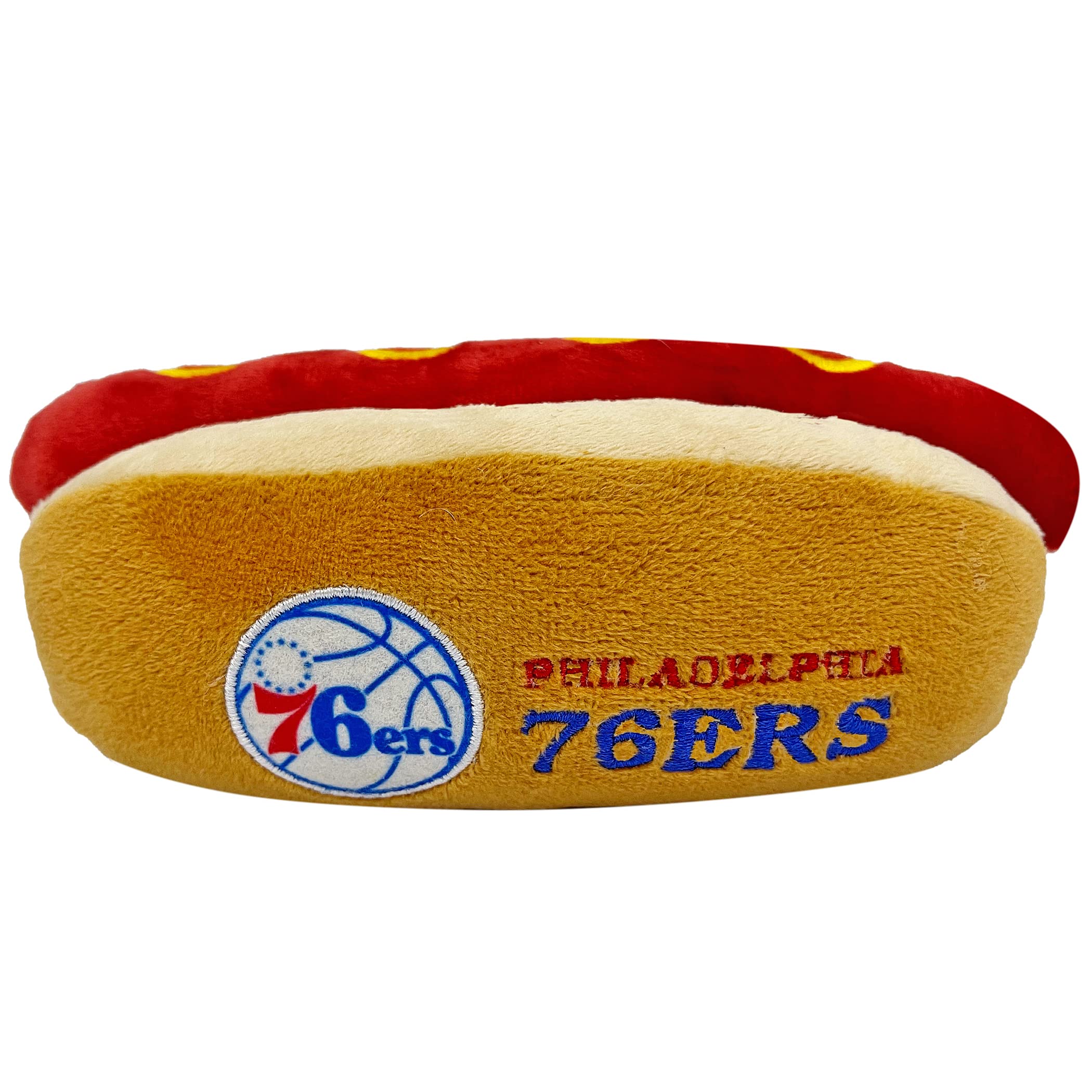 Pets First Nba Philadelphia 76Ers Hot Dog Plush Dog & Cat Squeak Toy - Cutest Hot-Dog Snack Plush Toy For Dogs & Cats With Inner