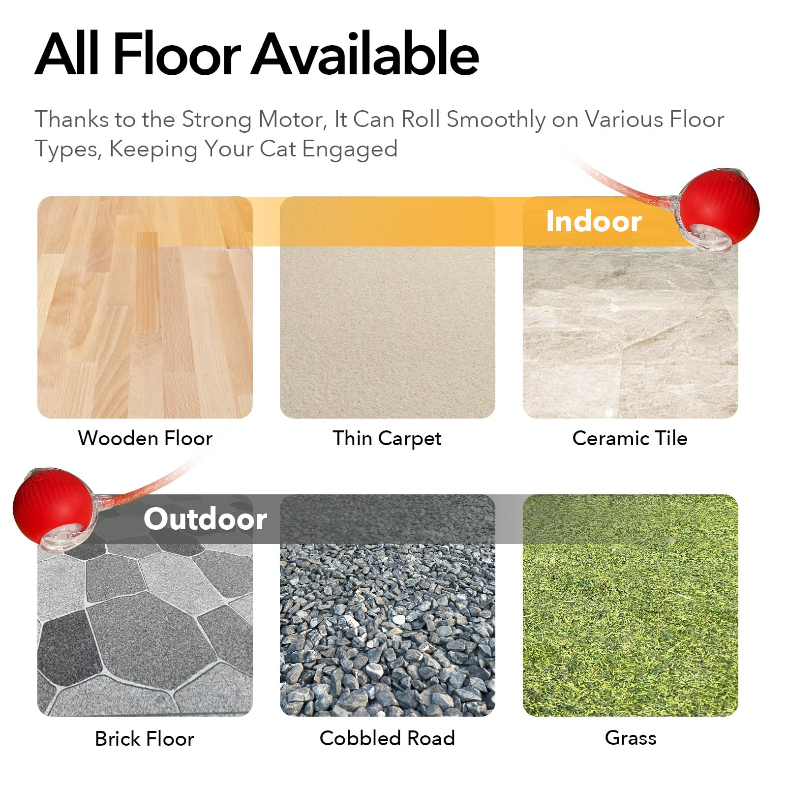 Goocare Speedy Tail Ball Toy 3.0 With 3 Play Modes, Bonus Tail, Safe Silicone Surface, Powerful Motor Moving Ball, Interactive A