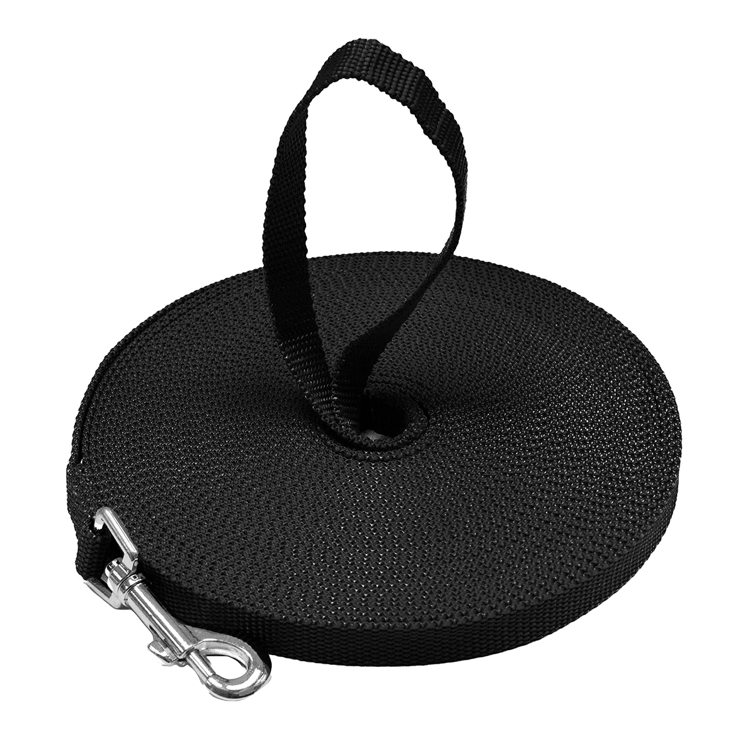 Downtown Pet Supply - Long Dog Leash - Dog Training Leash - Recall & Obedience Dog Training Tools - Nylon - 150 ft - Black Dog L