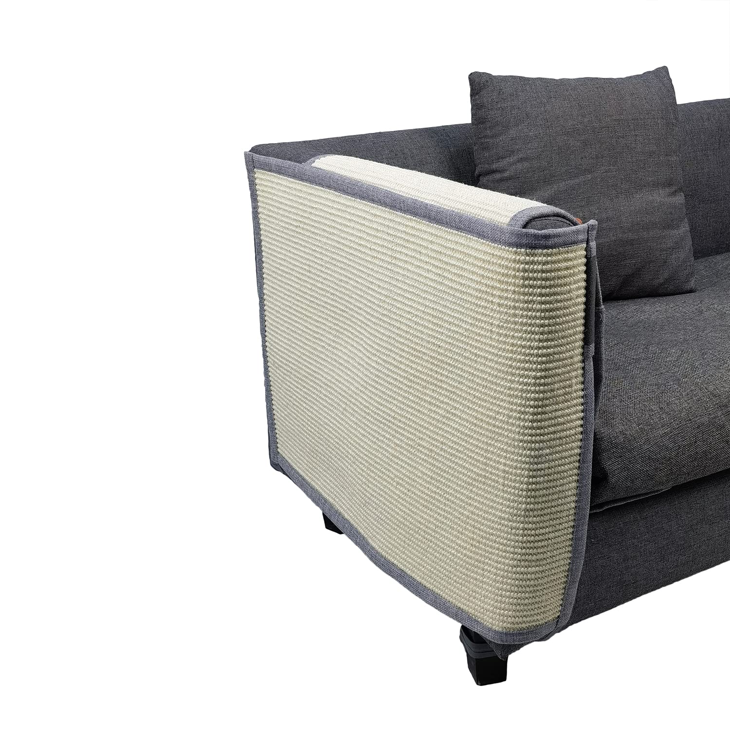 Fully Wrapped Cat Scratcher Couch- Natural Sisal Furniture Protection from Cats-Corner cat Scratcher for Couch Bed,Chair-Easy In