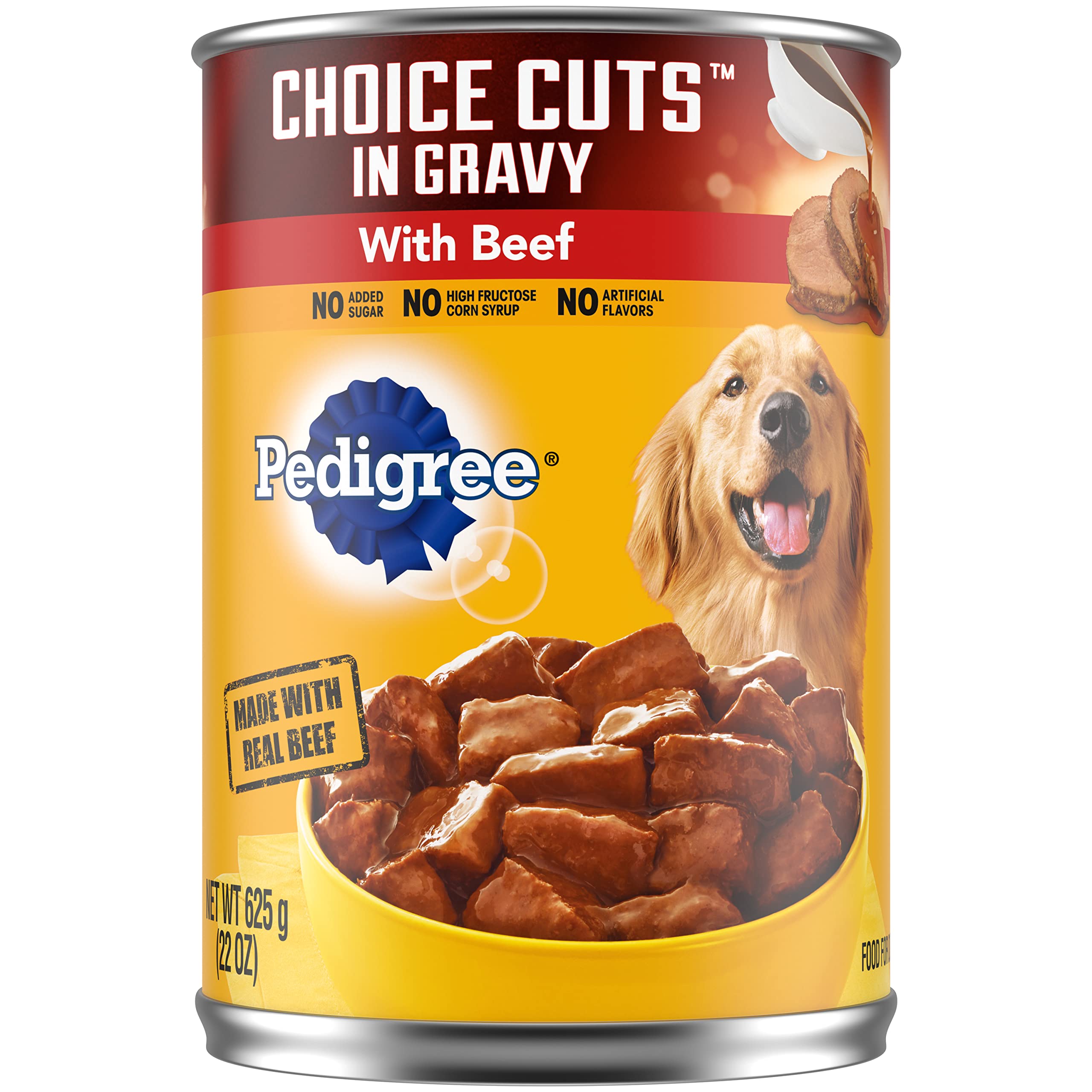 Pedigree Choice Cuts In Gravy Adult Canned Soft Wet Dog Food With Beef, 22 oz. Cans (12 Count, Pack of 1)