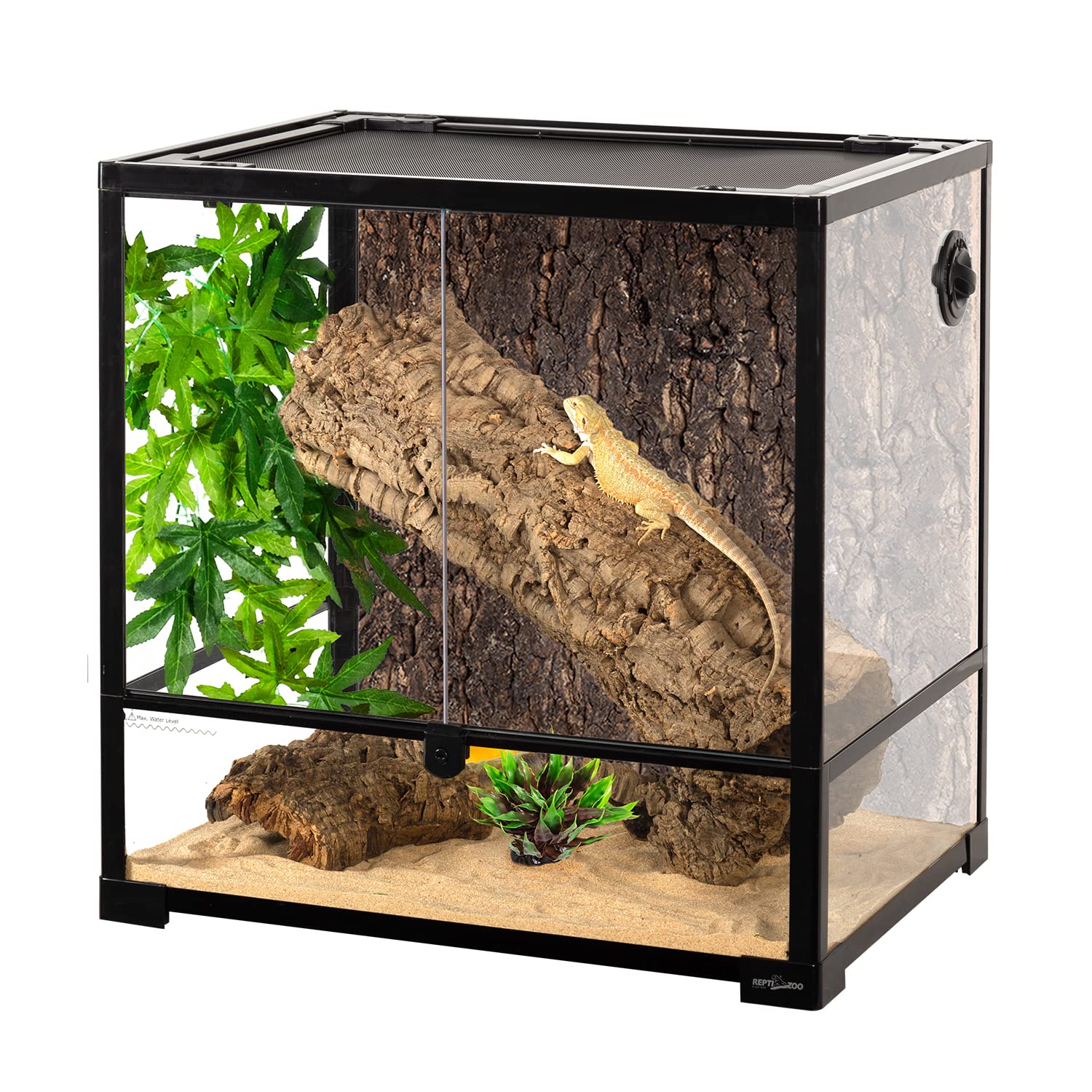 Reptizoo 45 Gallon Glass Reptile Terrarium 24'' X 18'' X 24'' Knock-Down Reptile Tank With Double Hinge Door And Top Screen Vent